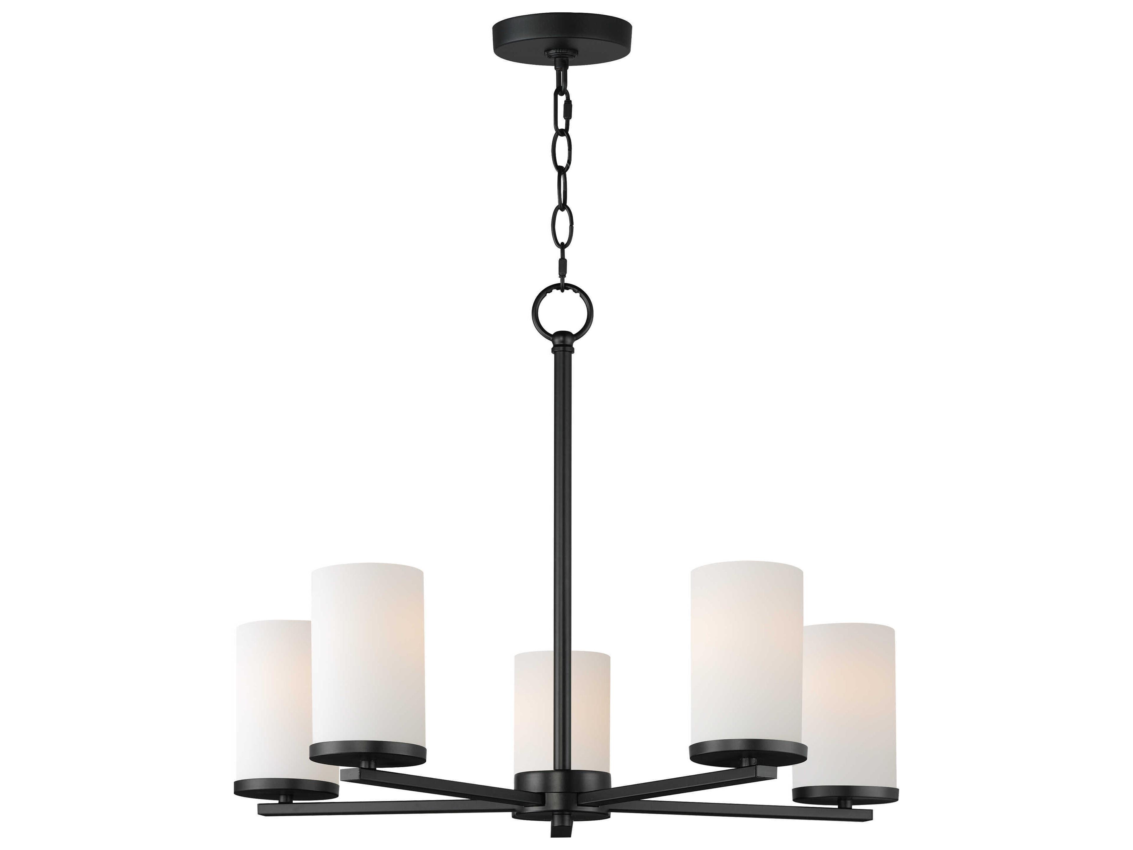 Lateral 5-Light Black Cylinder Chandelier