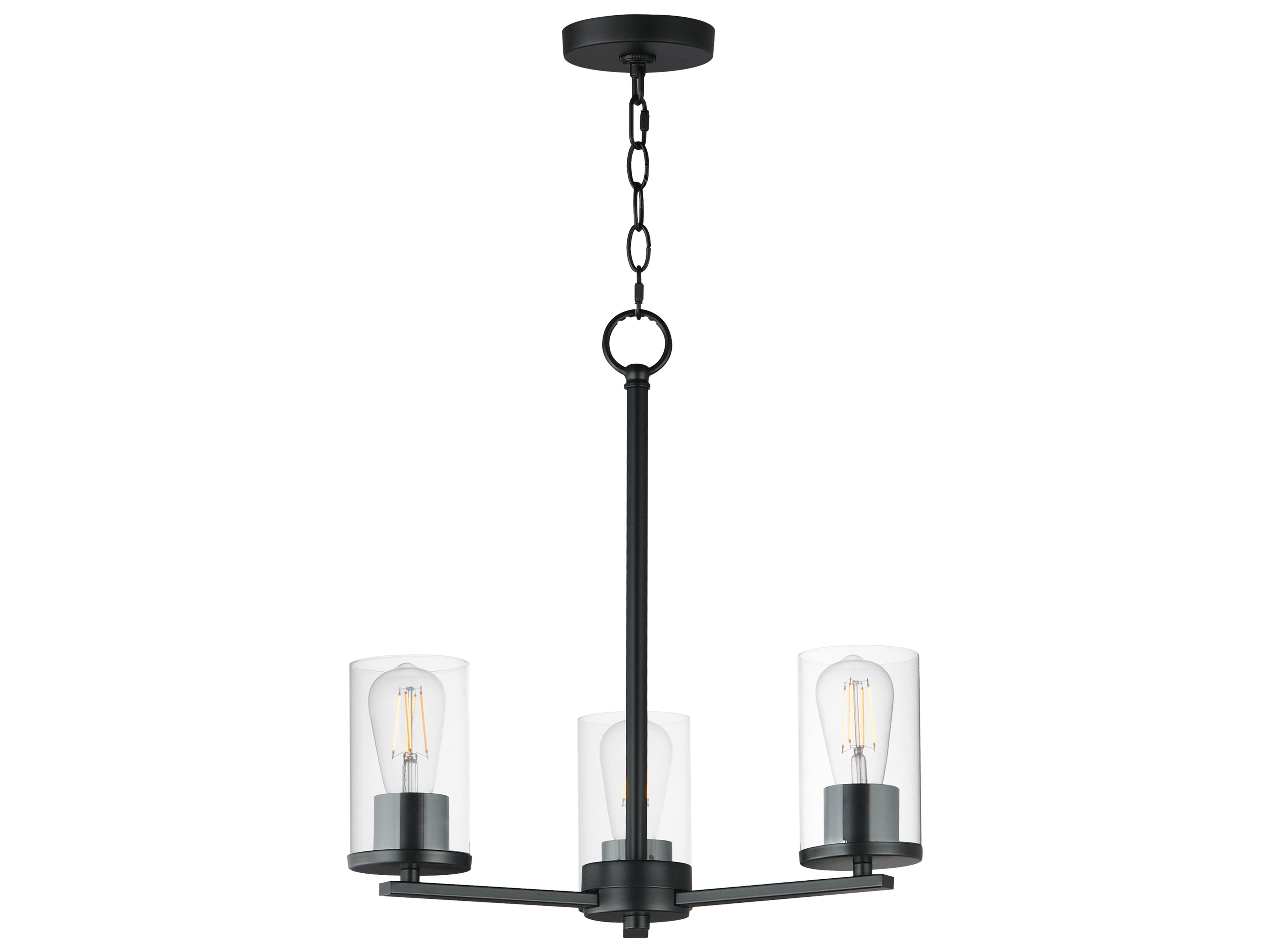 Lateral 3- Light Black Chandelier