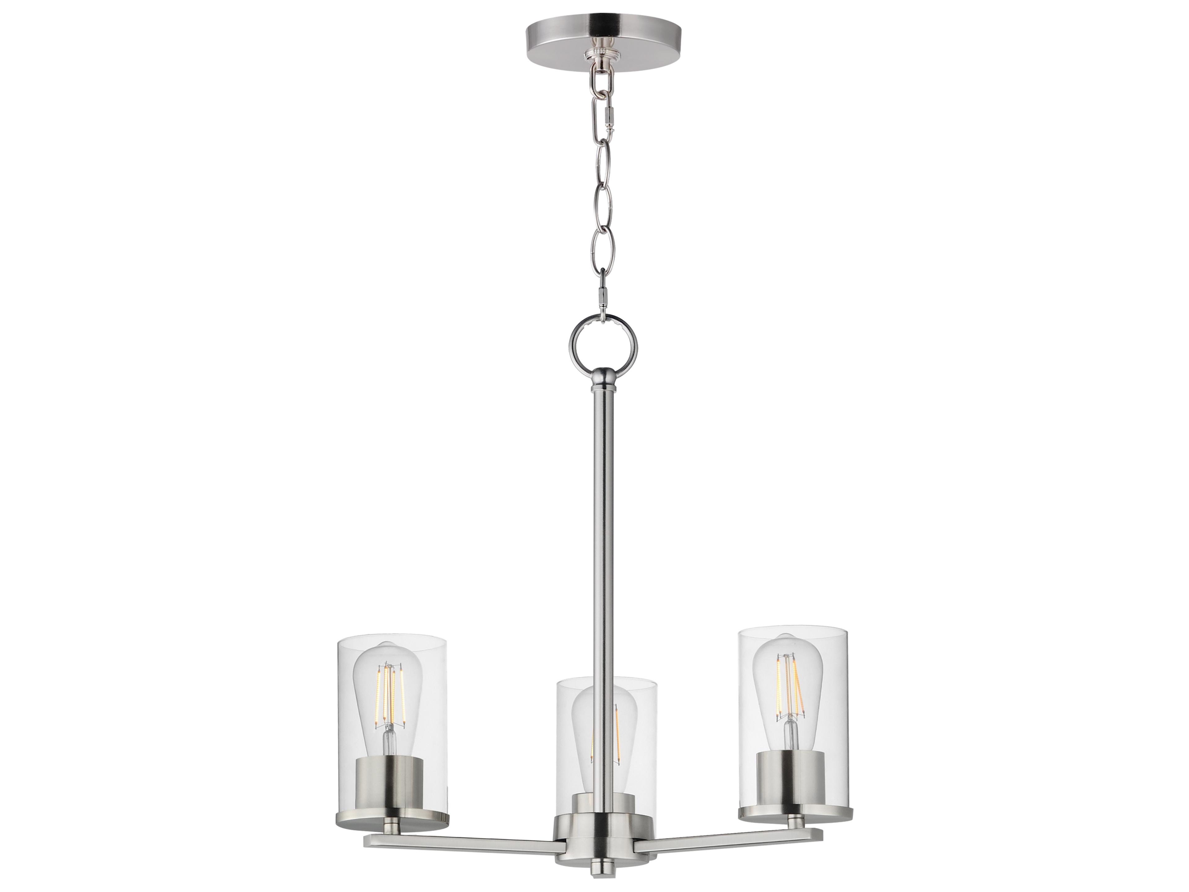 Lateral 3- Light Satin Nickel Chandelier