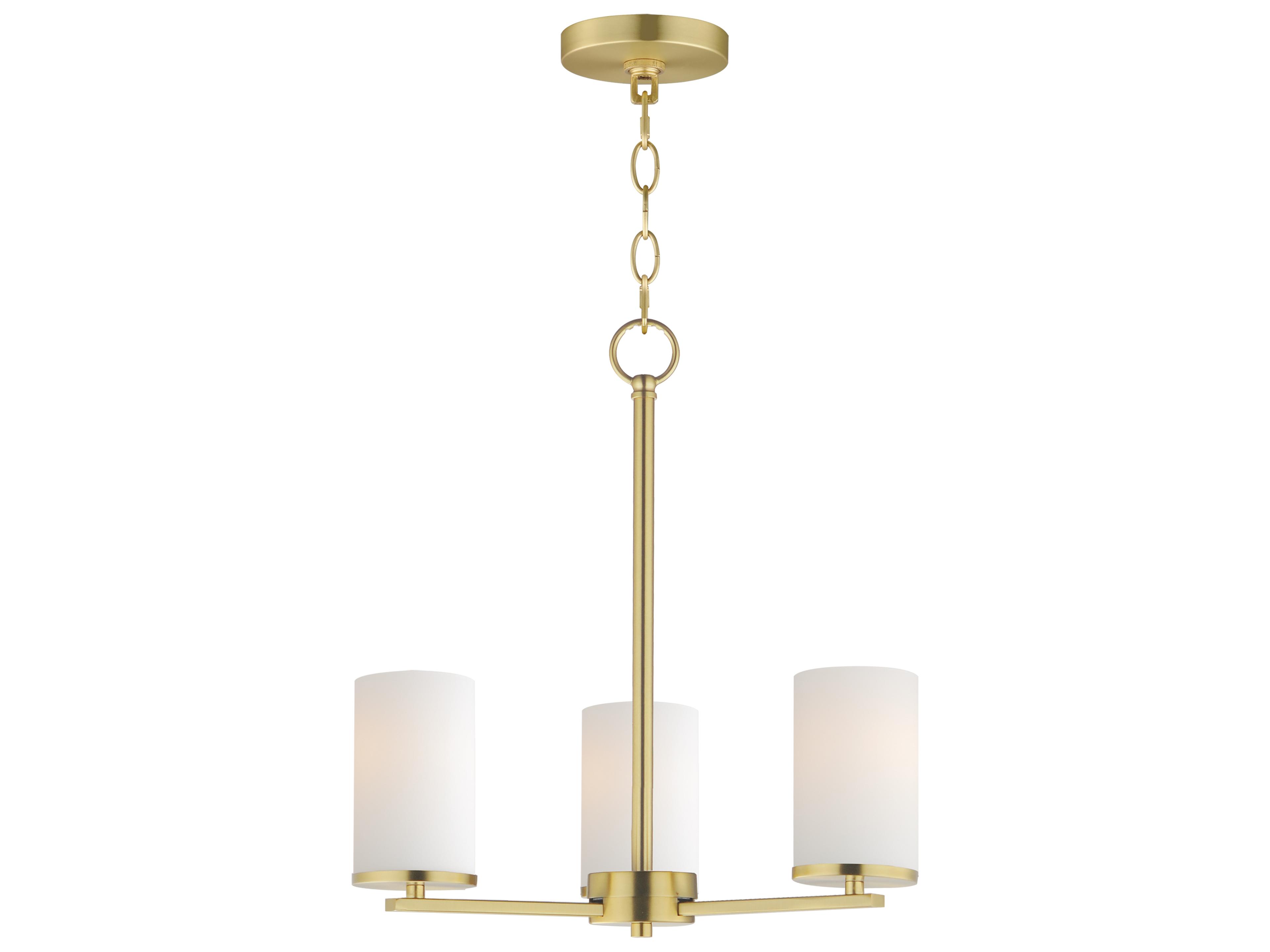 Lateral 3- Light Satin Brass Chandelier