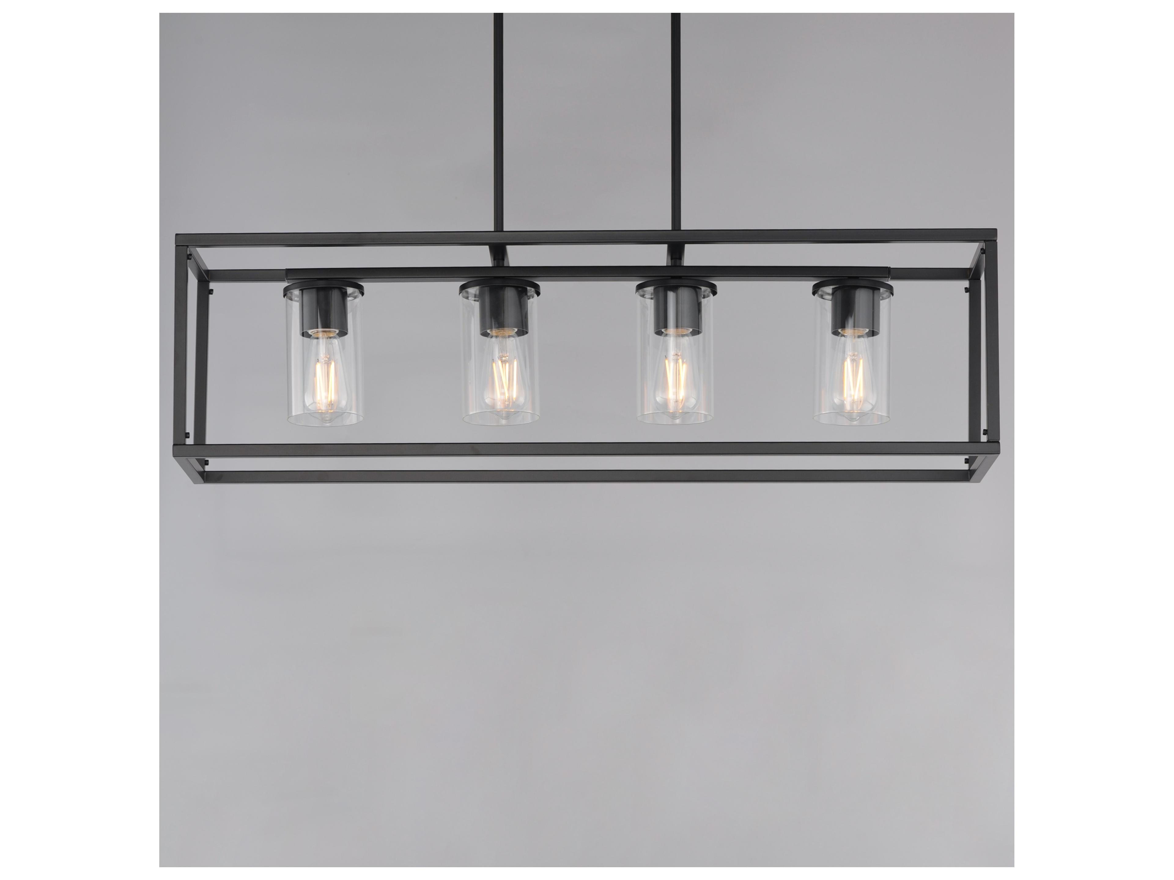 Maxim Lighting Lateral 4- Light Black Linear Island Pendant