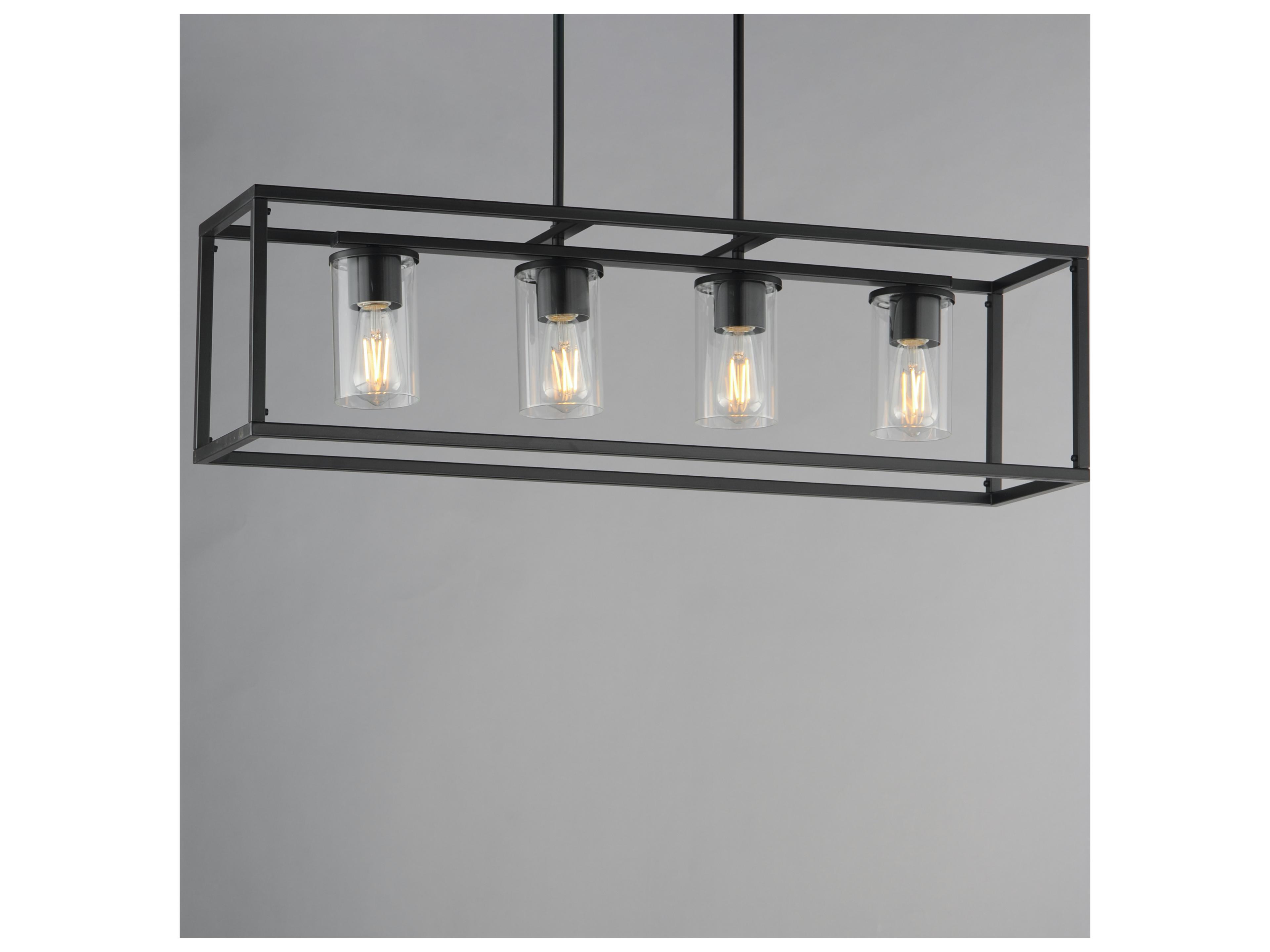 Maxim Lighting Lateral 4- Light Black Linear Island Pendant