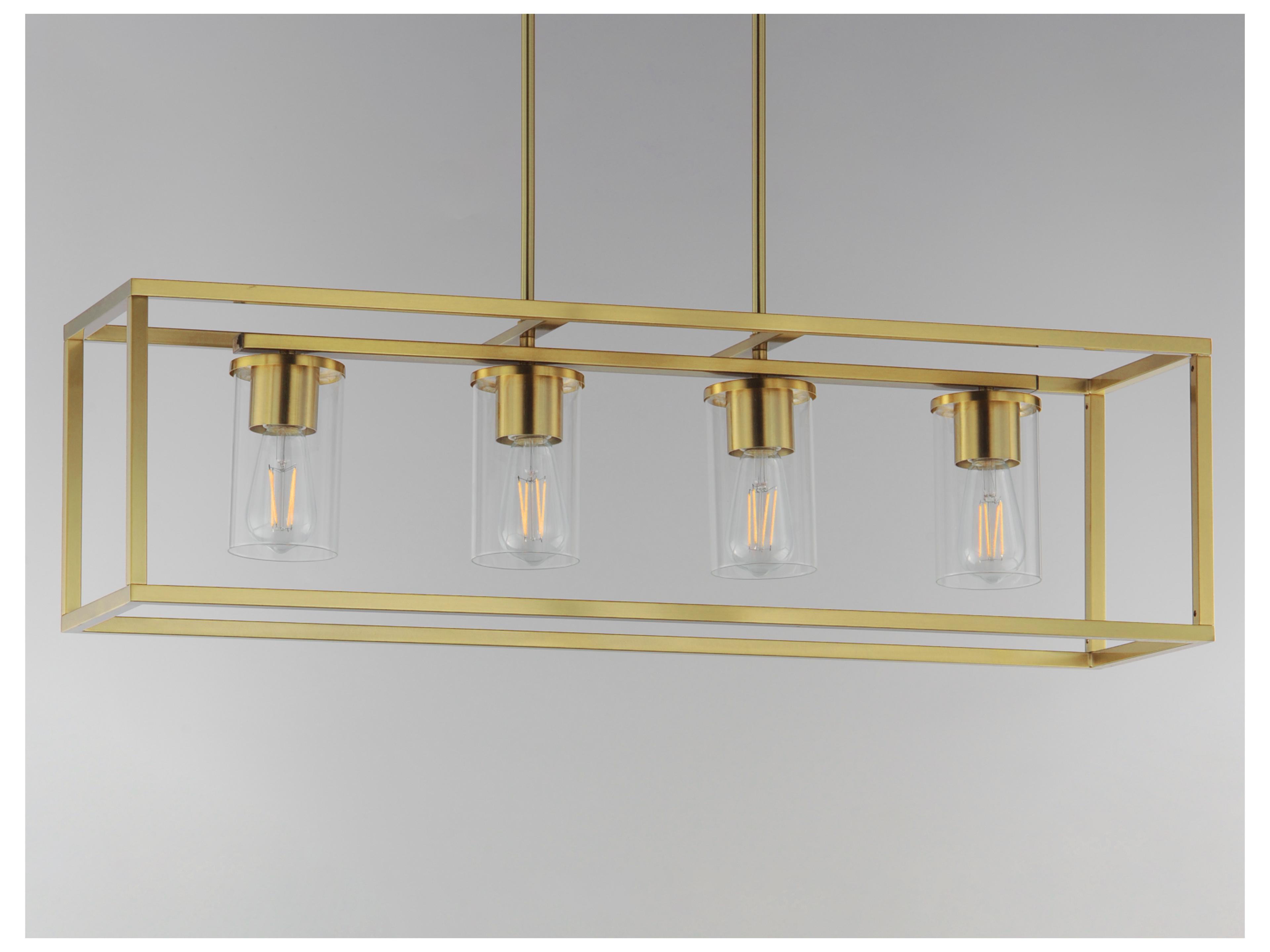 Maxim Lighting Lateral 4- Light Satin Brass Linear Island Pendant