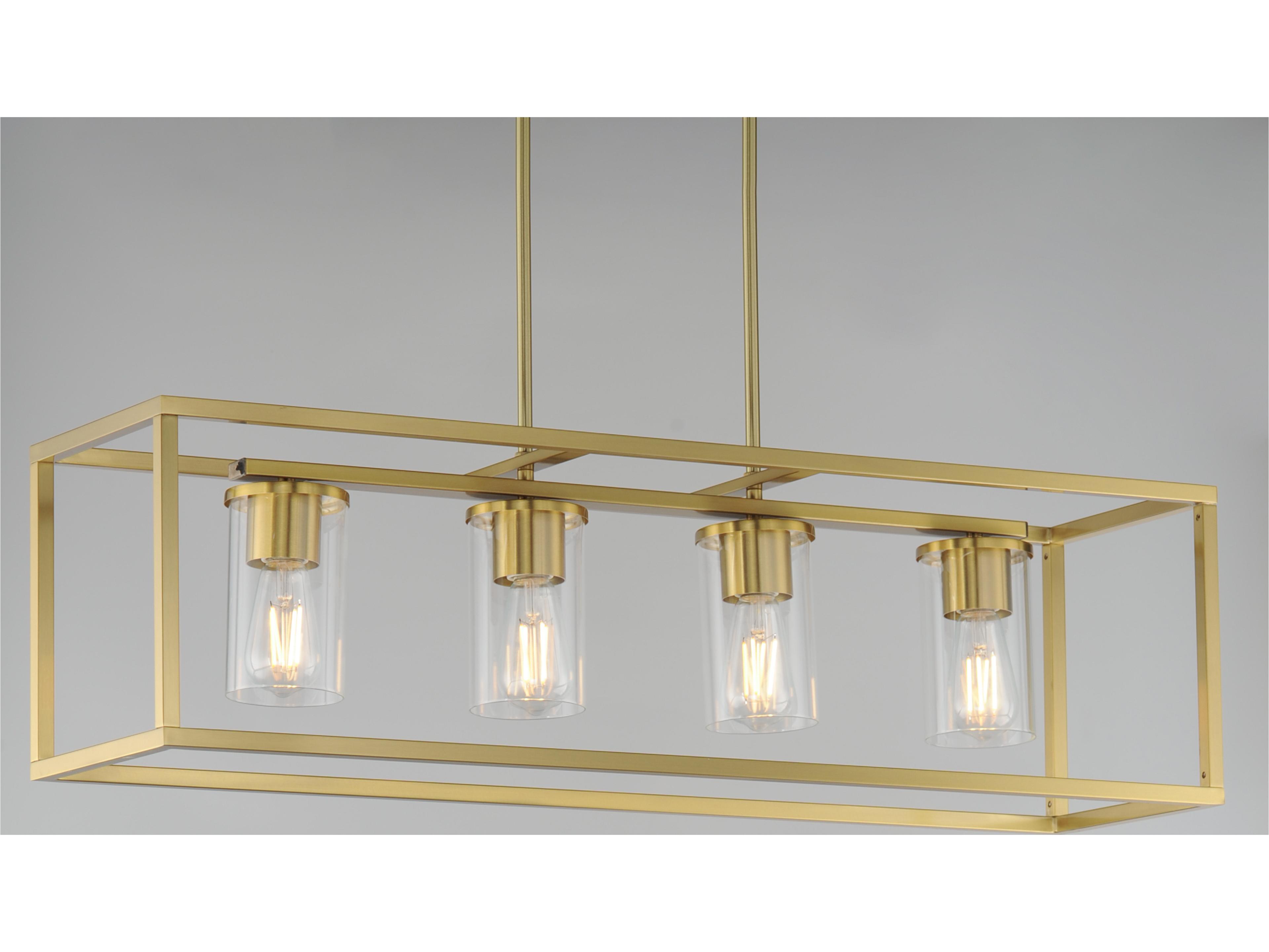 Maxim Lighting Lateral 4- Light Satin Brass Linear Island Pendant