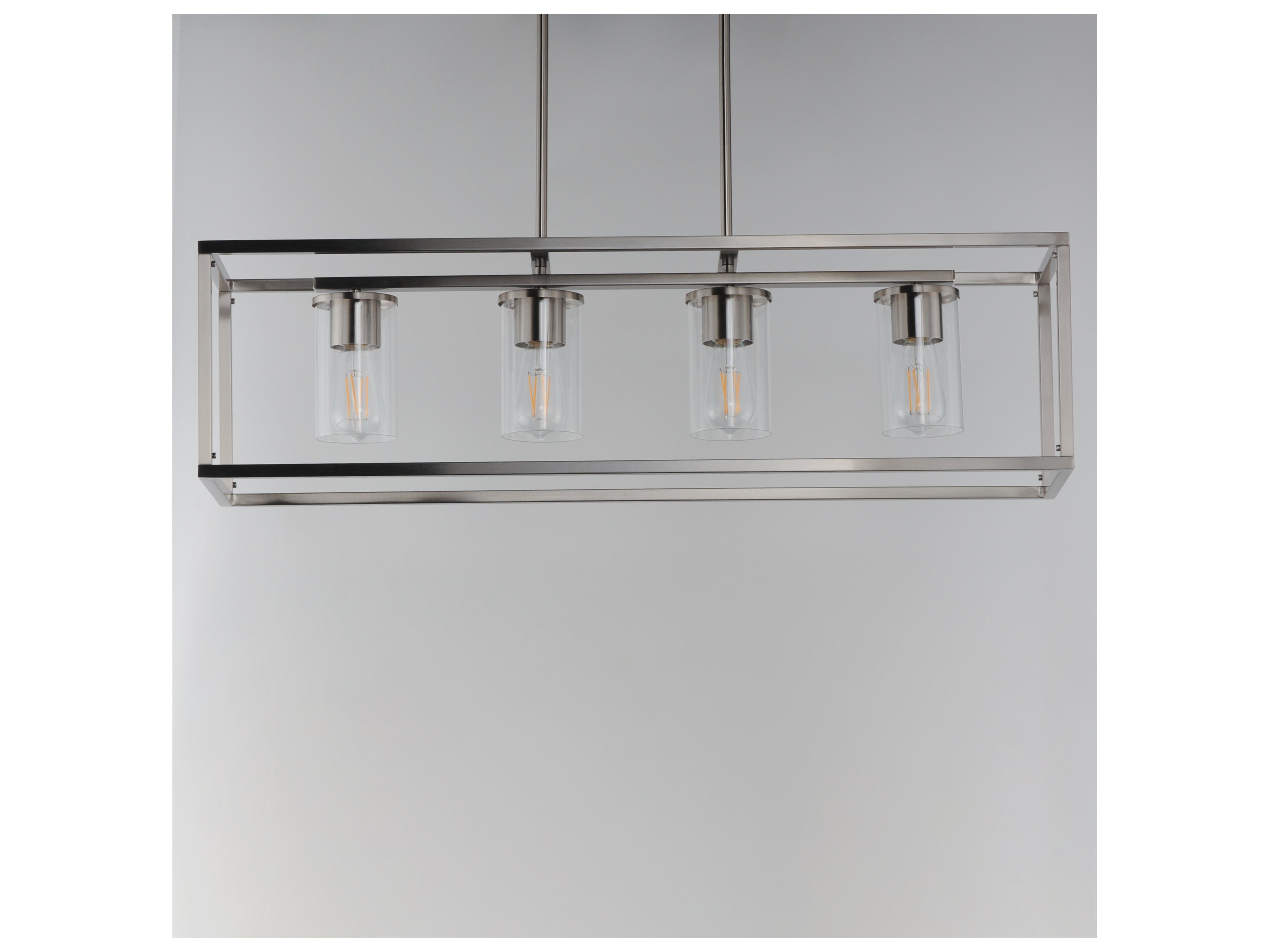 Maxim Lighting Lateral 4- Light Satin Nickel Linear Island Pendant