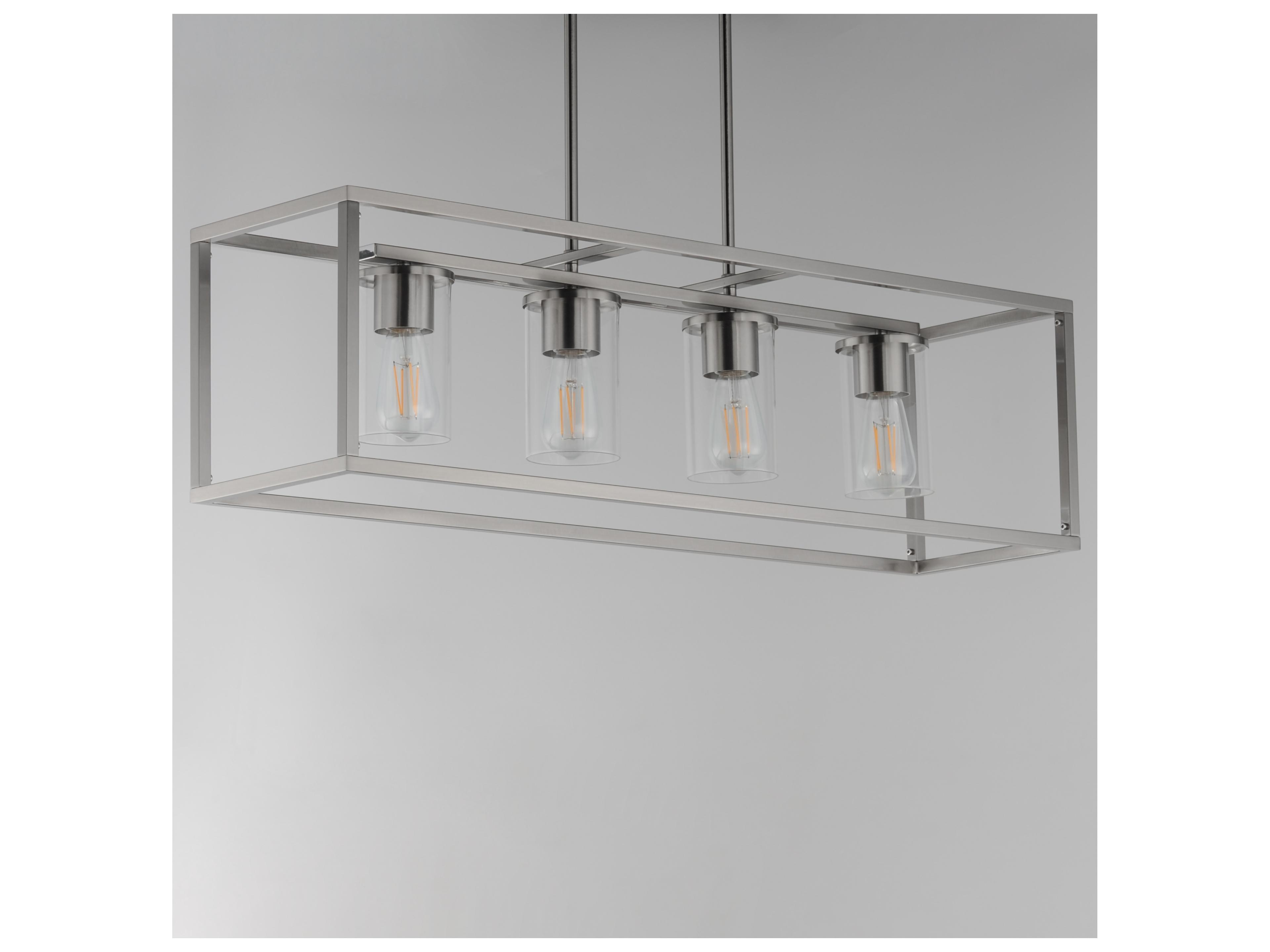 Maxim Lighting Lateral 4- Light Satin Nickel Linear Island Pendant