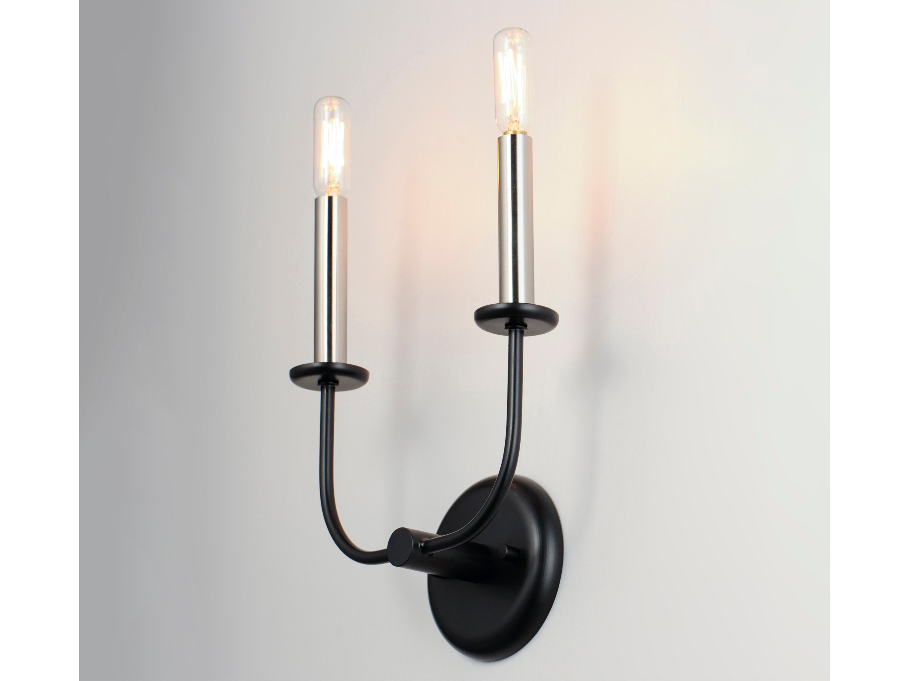 Maxim Lighting Wesley 2-Light Black Satin Nickel Wall Sconce