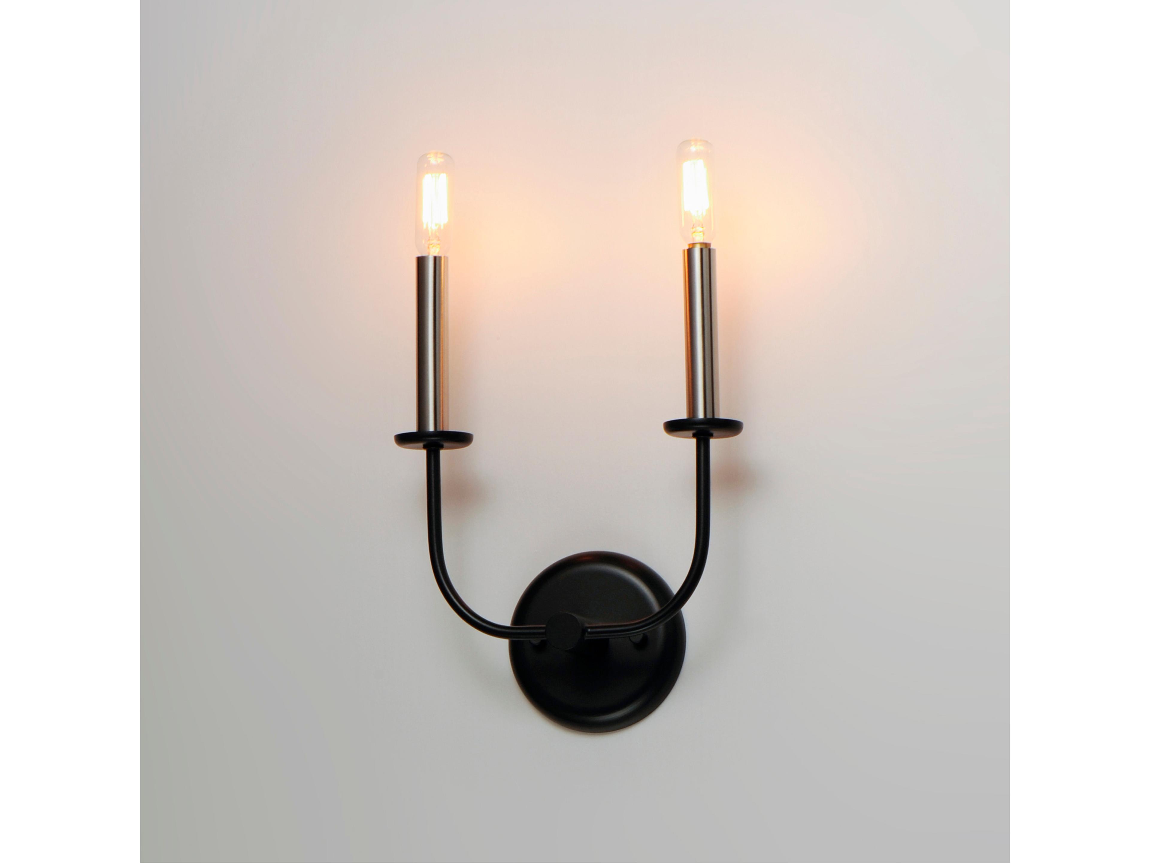 Maxim Lighting Wesley 2-Light Black Satin Nickel Wall Sconce