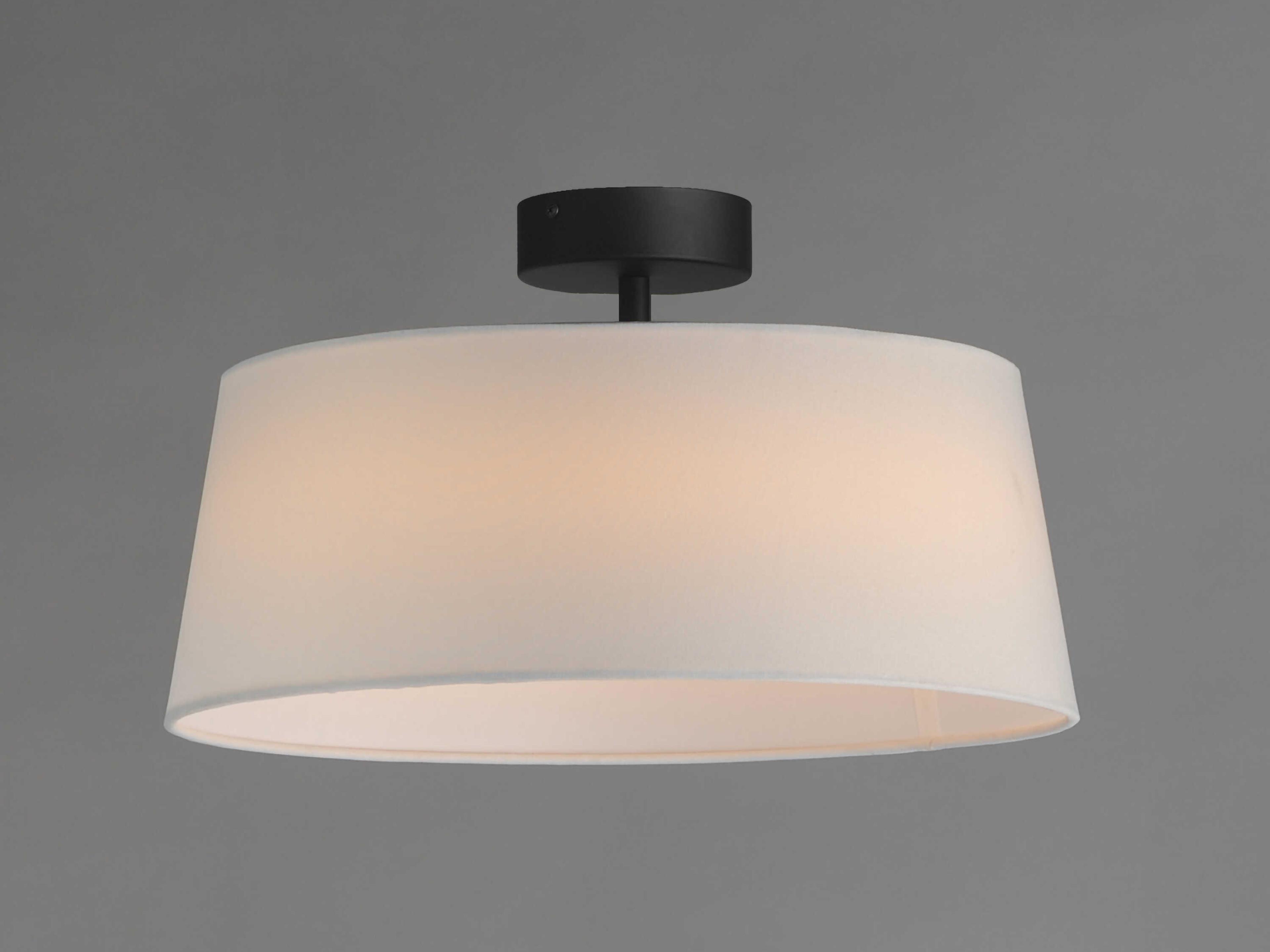 Maxim Lighting Paramount 1-Light Black Drum Round Flush Mount