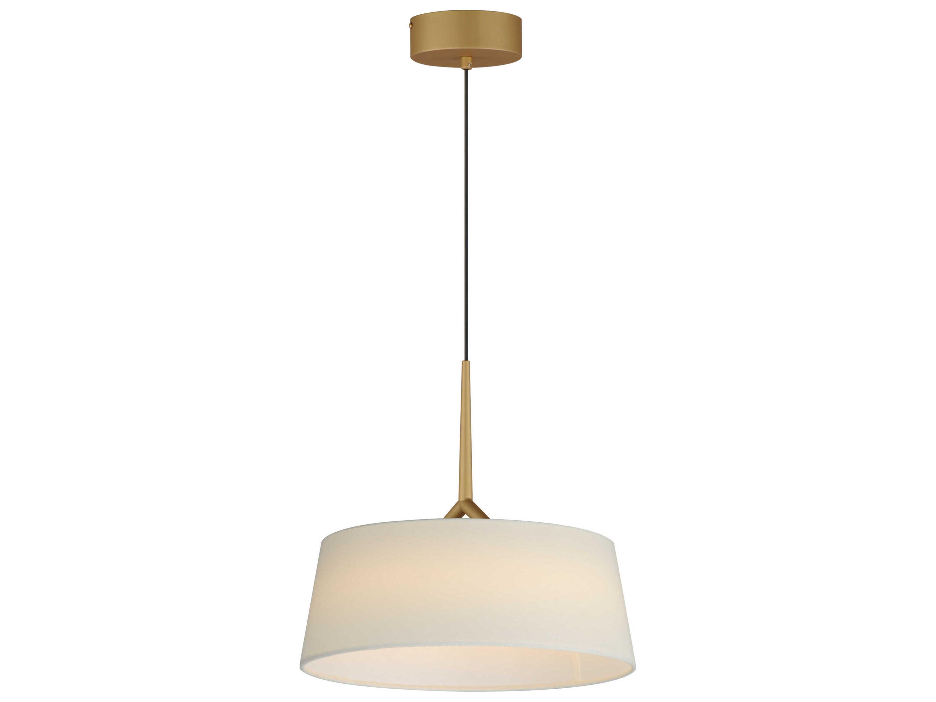 Paramount 1-Light Natural Aged Brass Drum Round Pendant