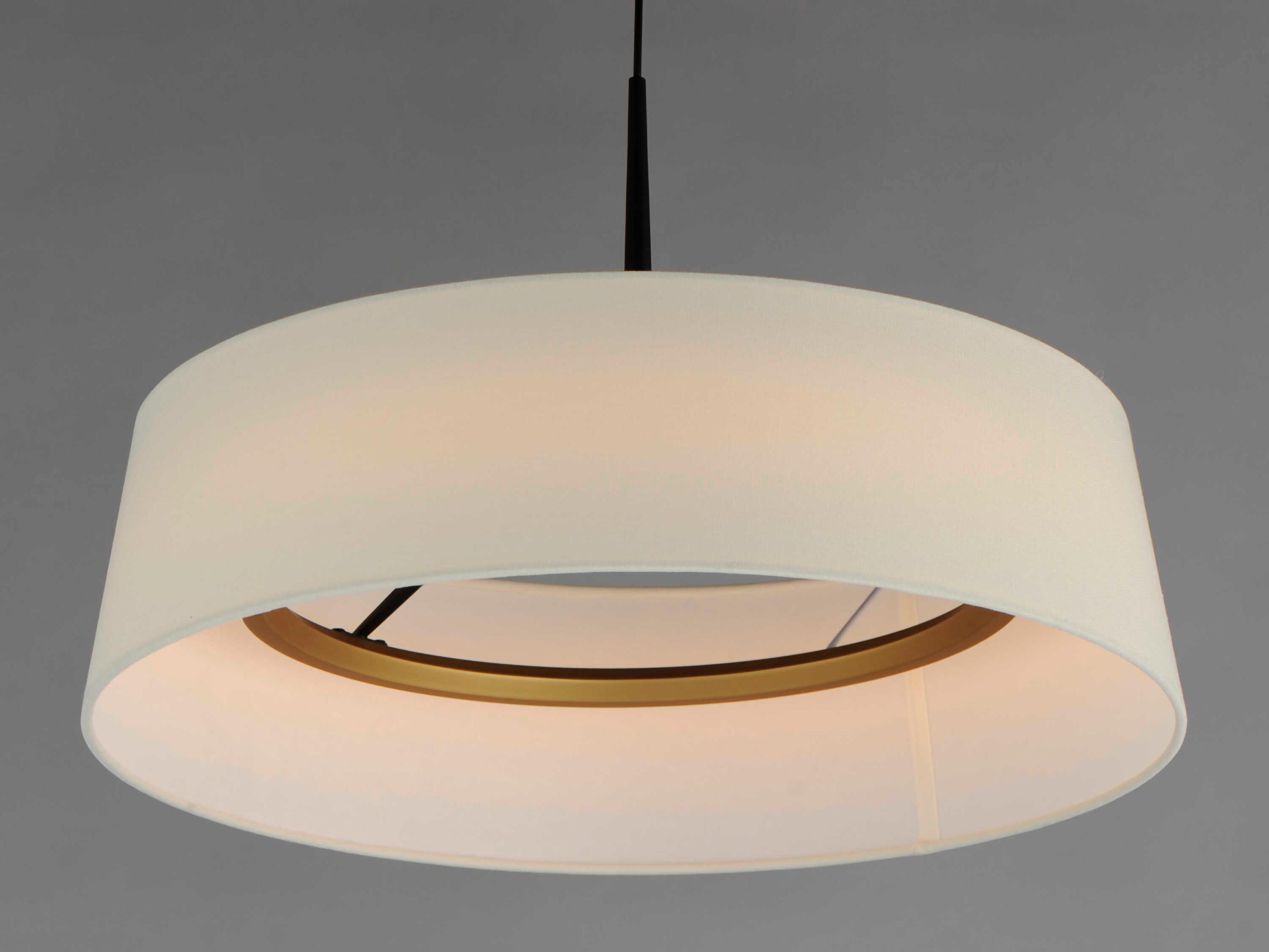 Maxim Lighting Paramount 1-Light Natural Aged Brass Drum Round Pendant