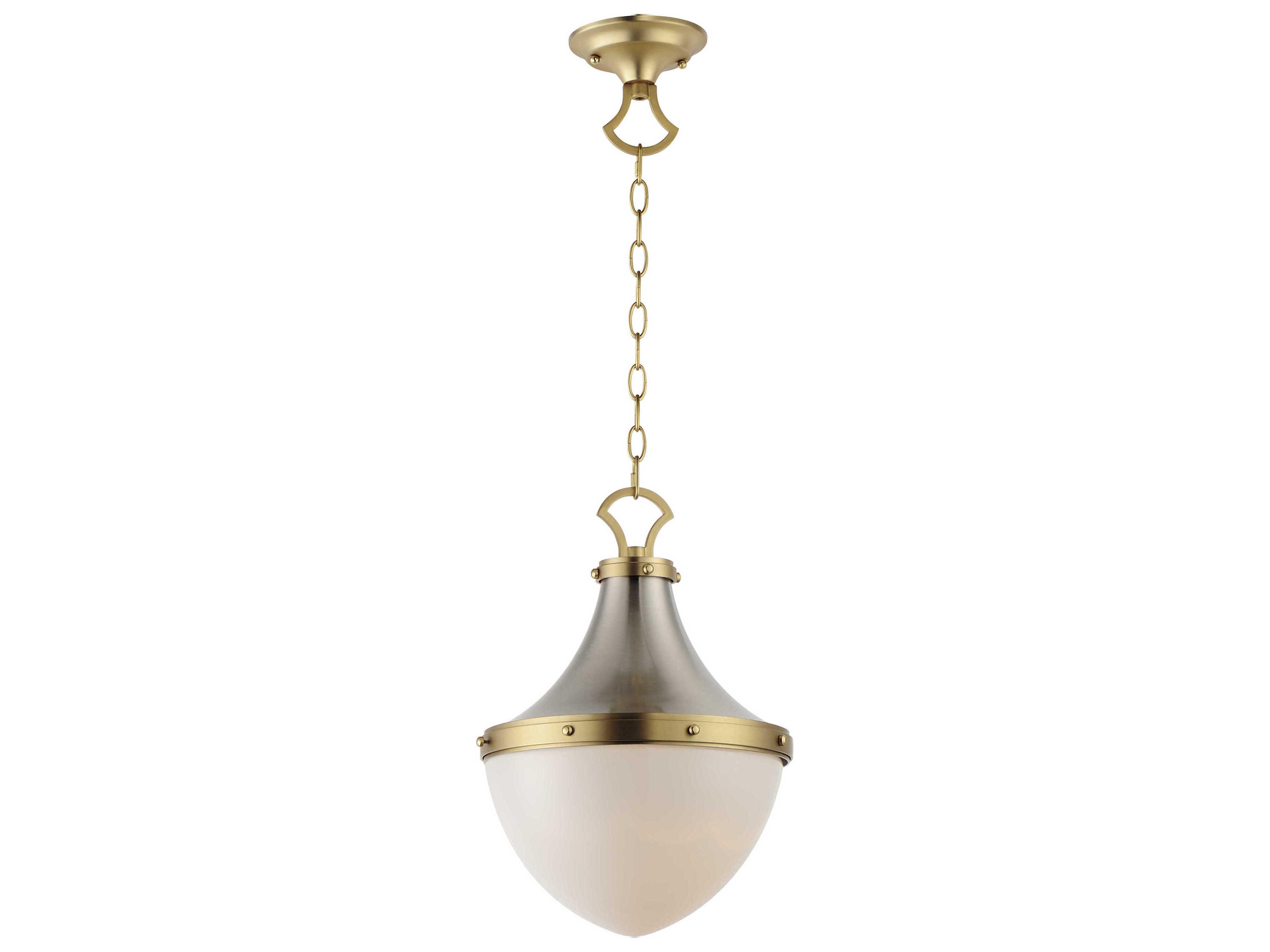Conrad 1-Light Satin Nickel Brass Glass Mini Pendant