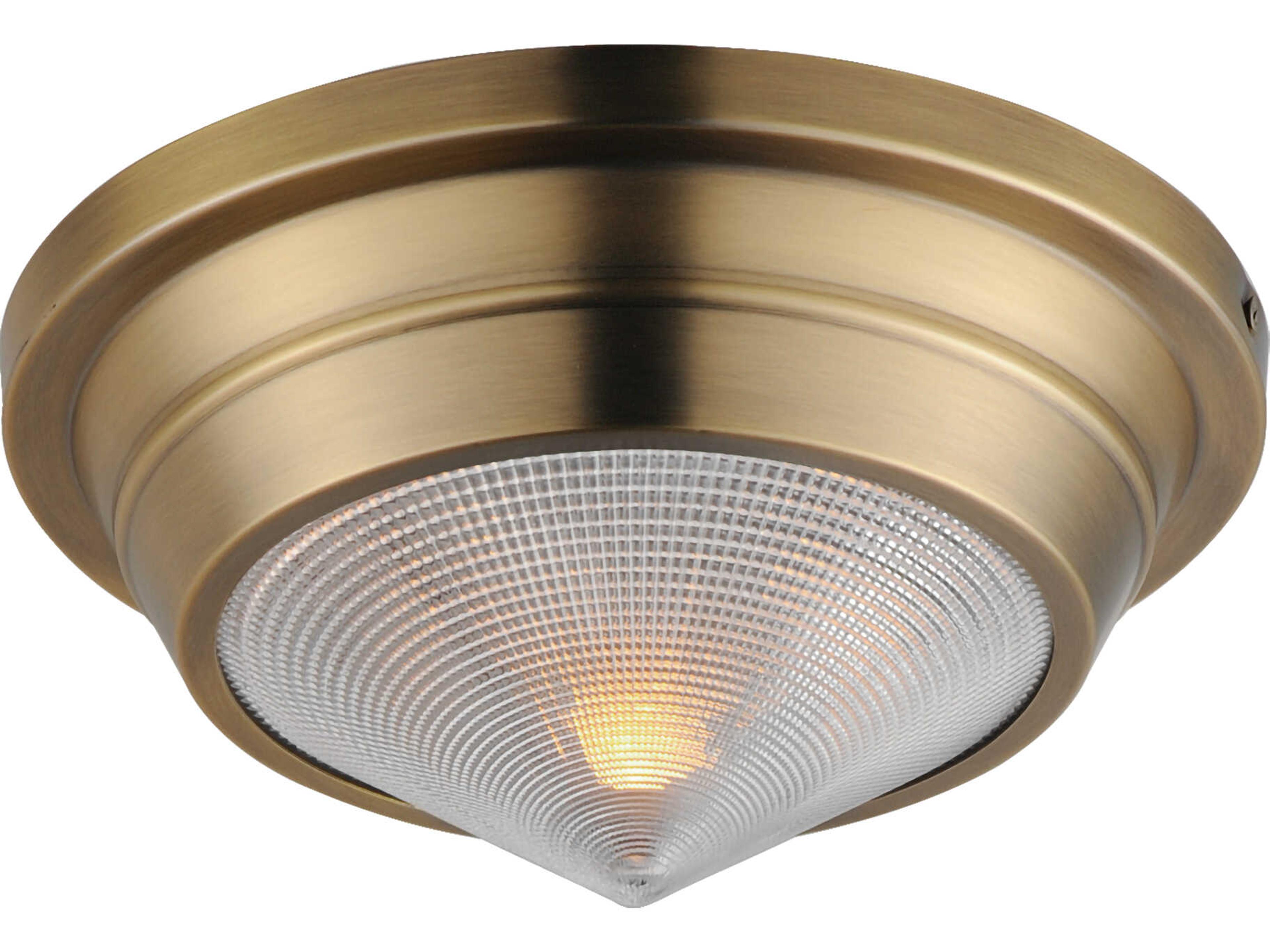 Hargreaves 1-Light Natural Aged Brass Flush Mount