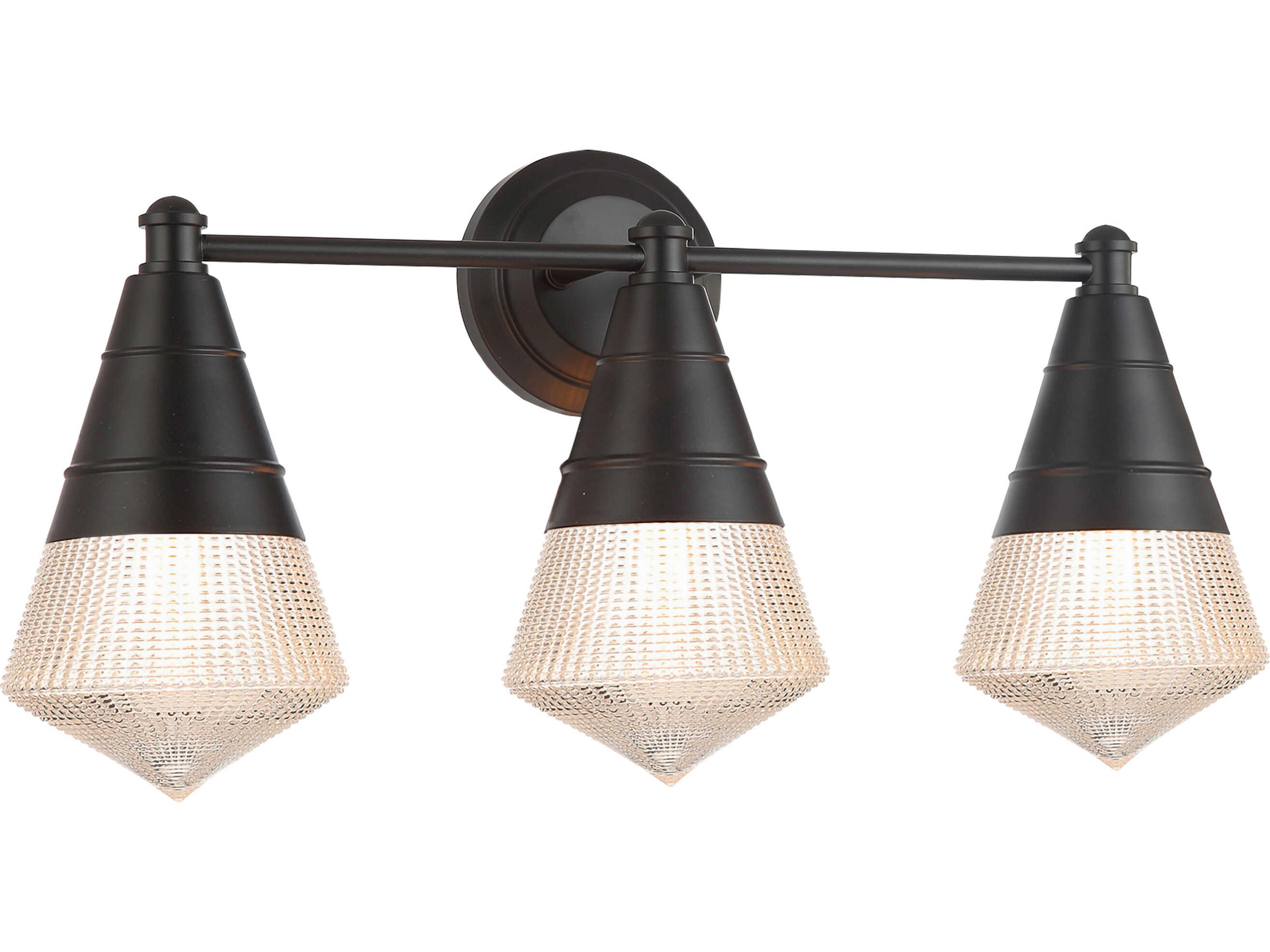 Hargreaves 3-Light Black Vanity Light