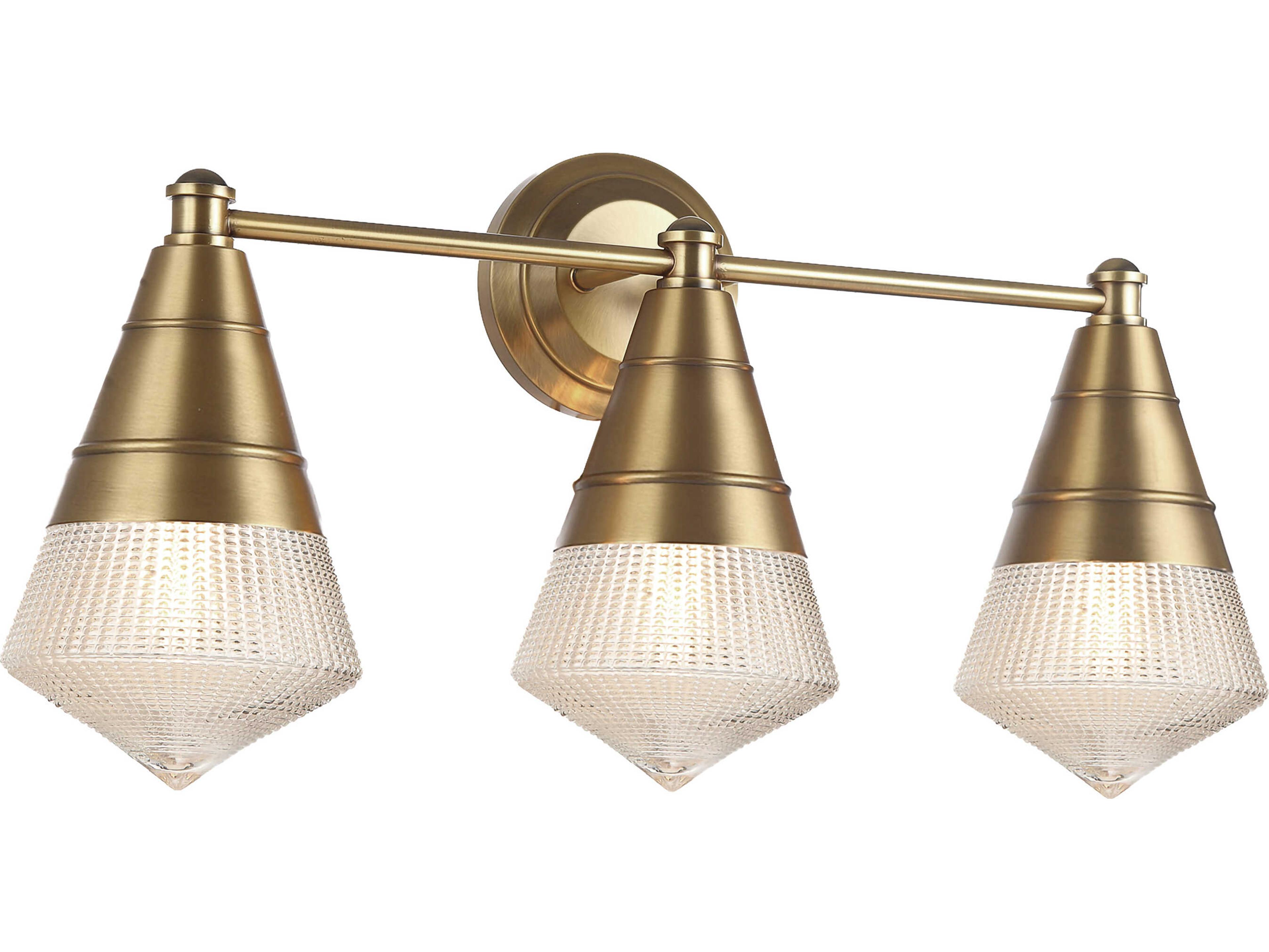 Hargreaves 3-Light Natural Aged Brass Vanity Light