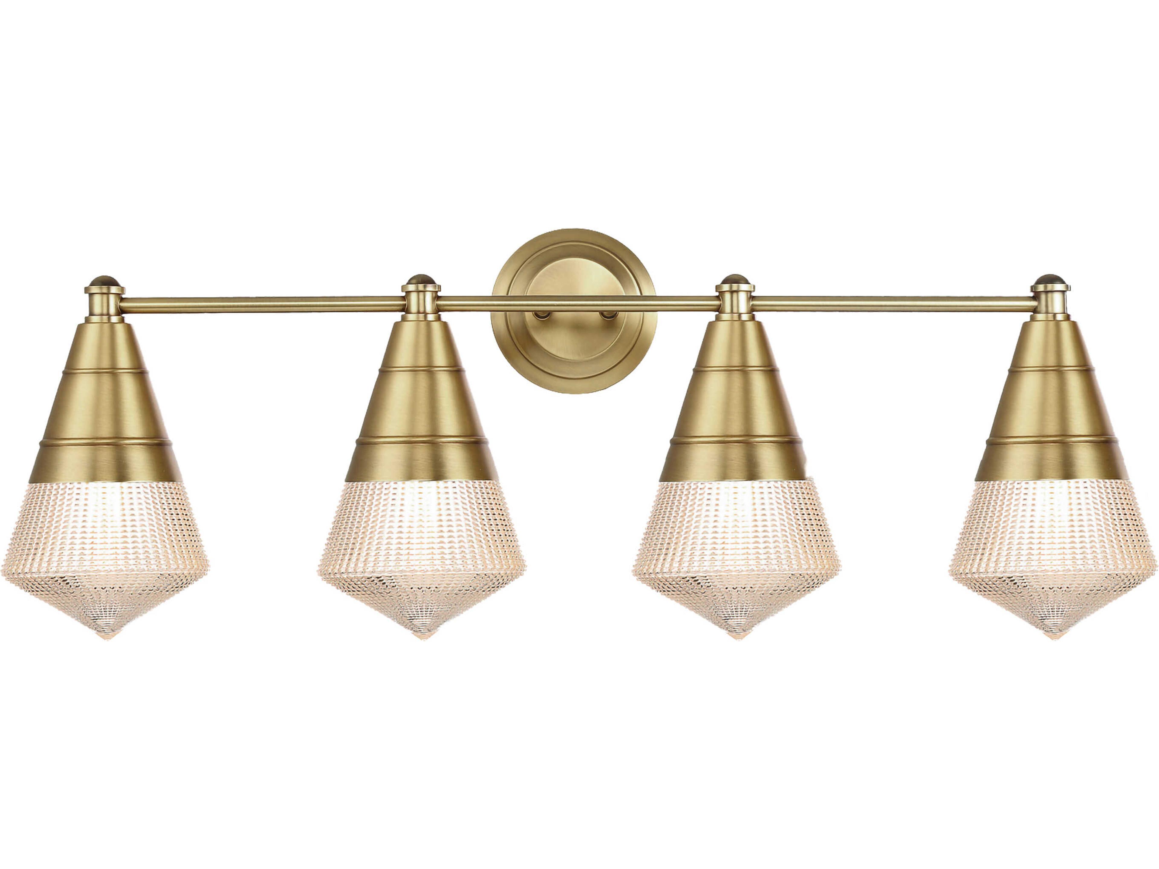 Hargreaves 4-Light Natural Aged Brass Vanity Light