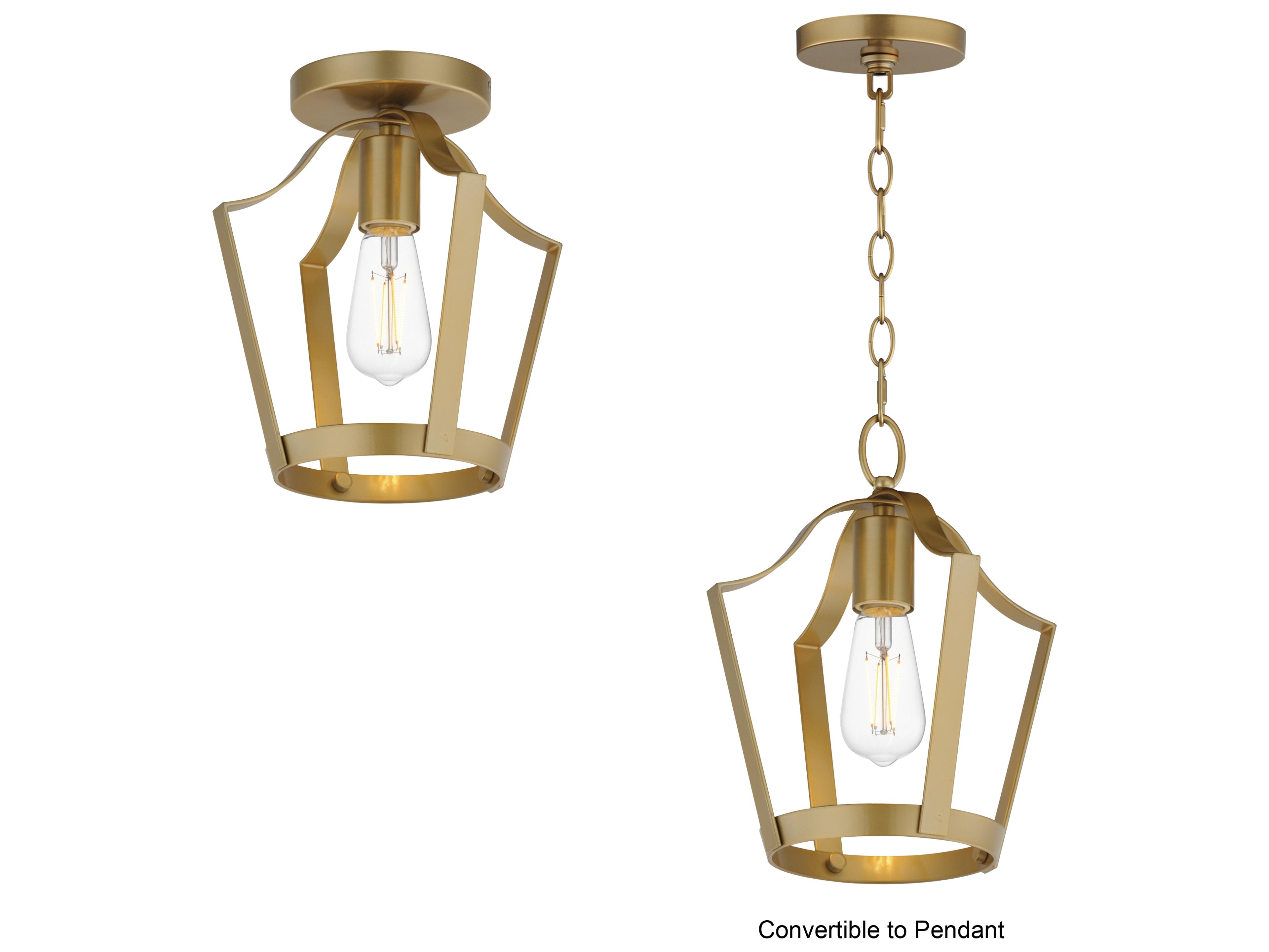 Maxim Lighting Arden 1- Light Natural Aged Brass Lantern Mini Pendant