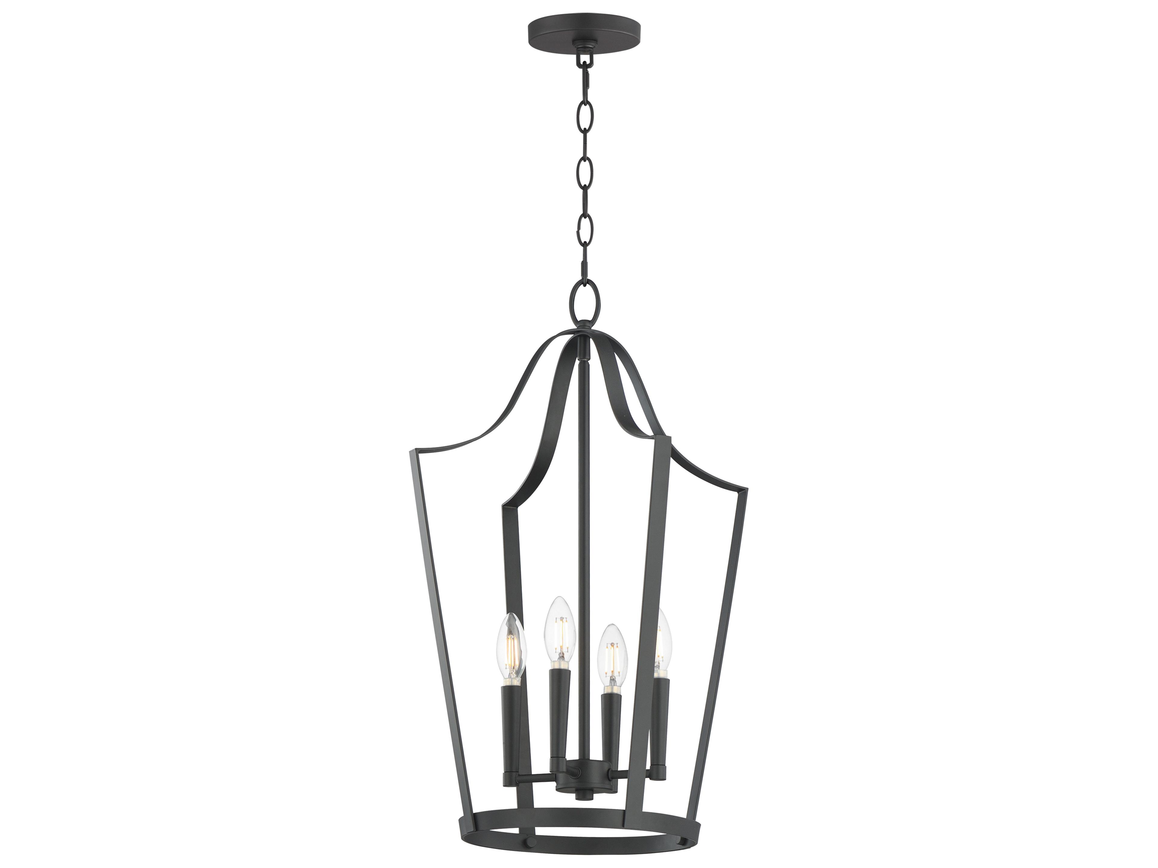 Arden 4- Light Black Lantern Pendant
