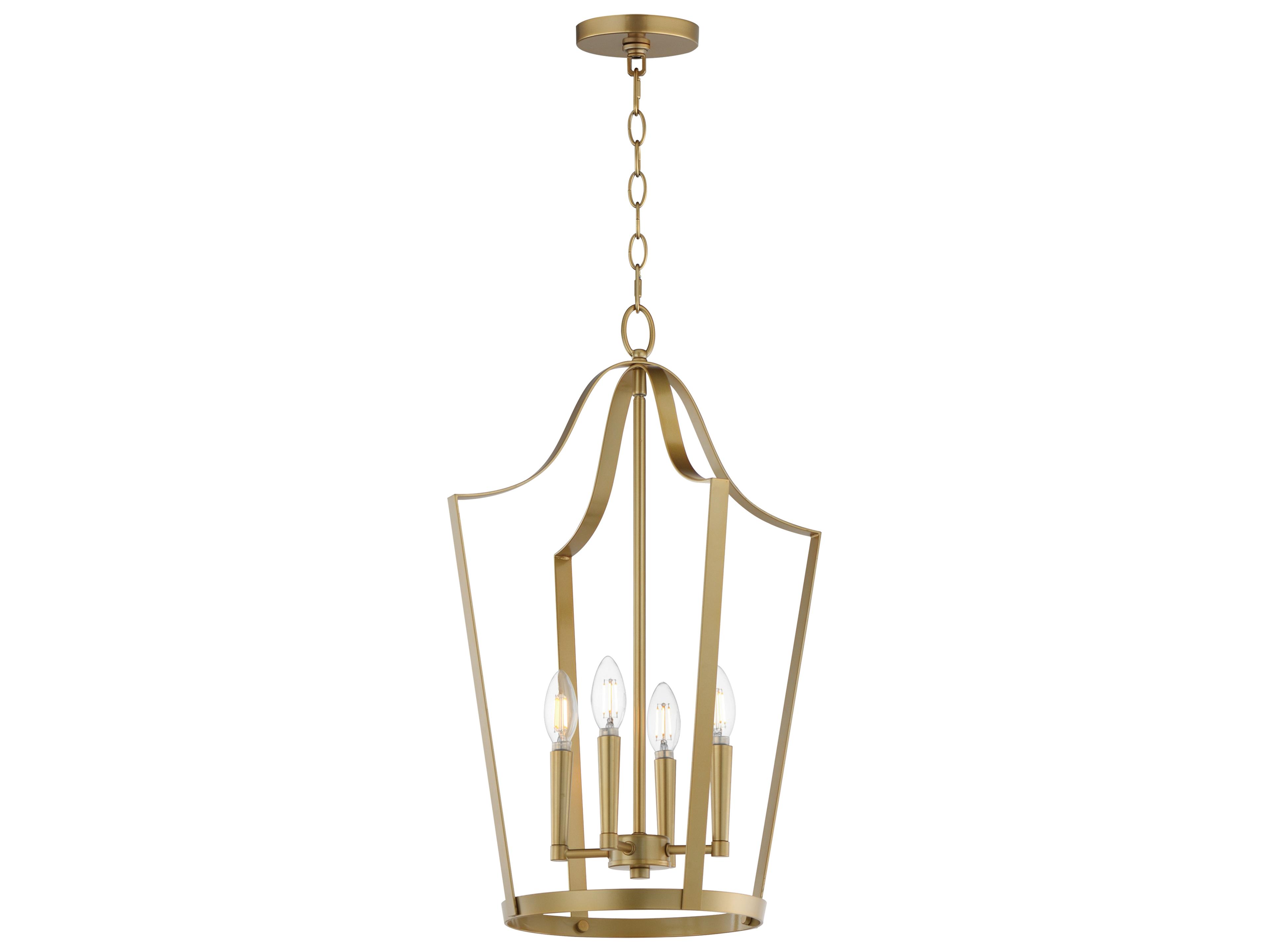 Arden 4- Light Natural Aged Brass Lantern Pendant