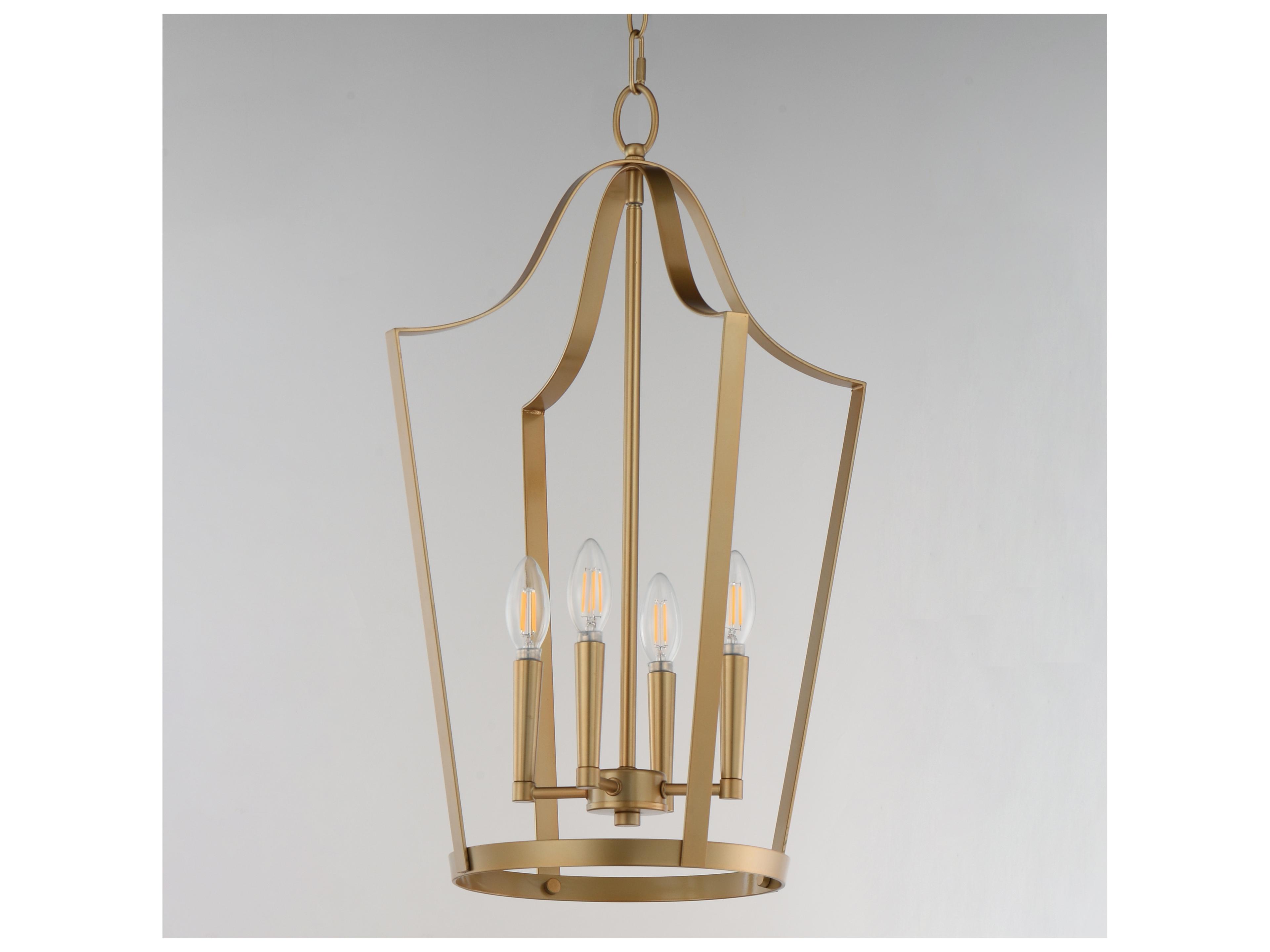 Maxim Lighting Arden 4- Light Natural Aged Brass Lantern Pendant