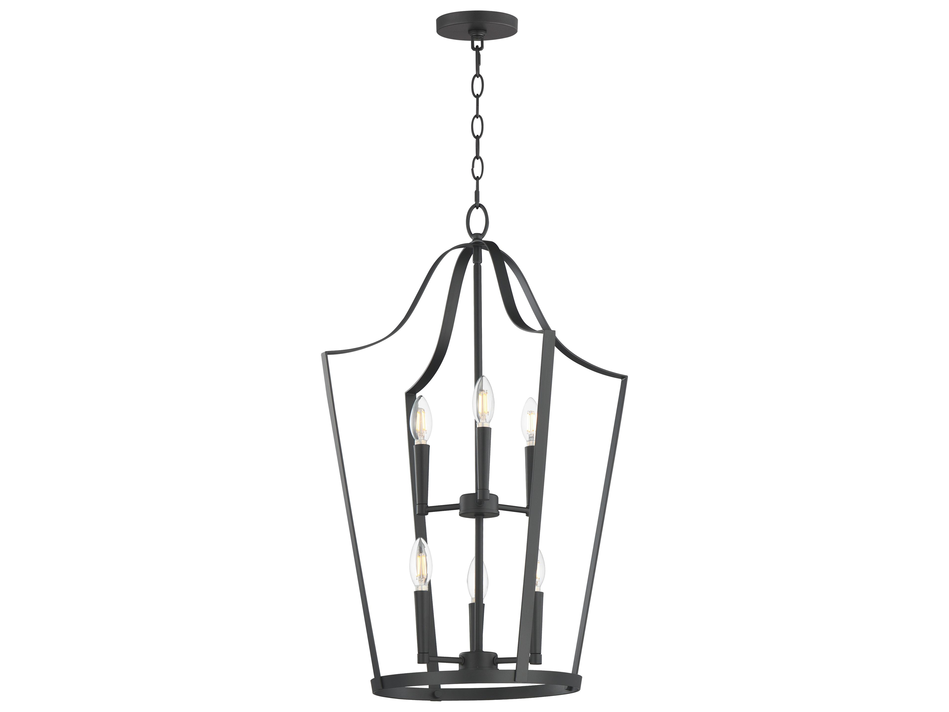 Arden 6- Light Black Lantern Pendant