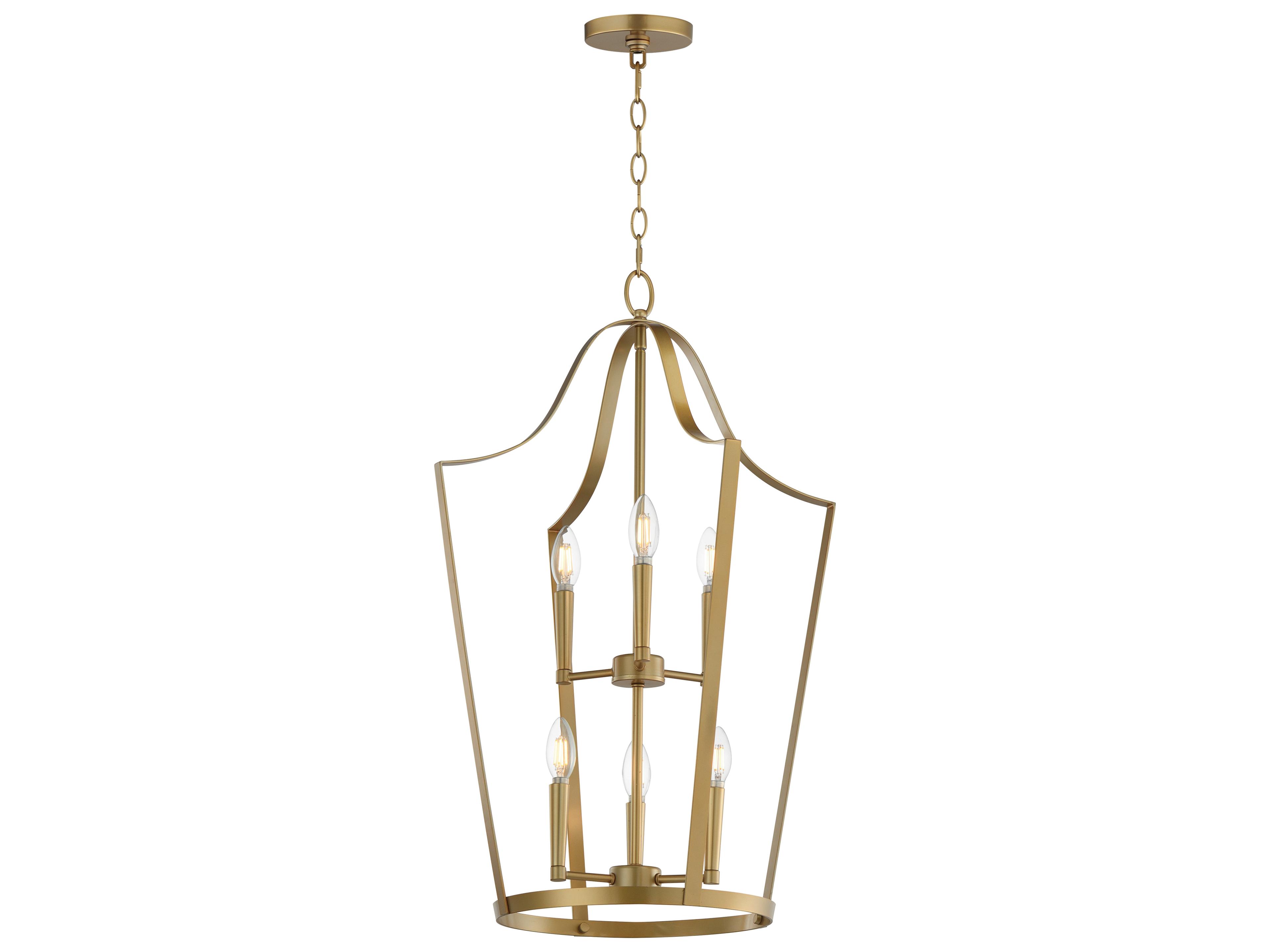 Arden 6- Light Natural Aged Brass Lantern Pendant
