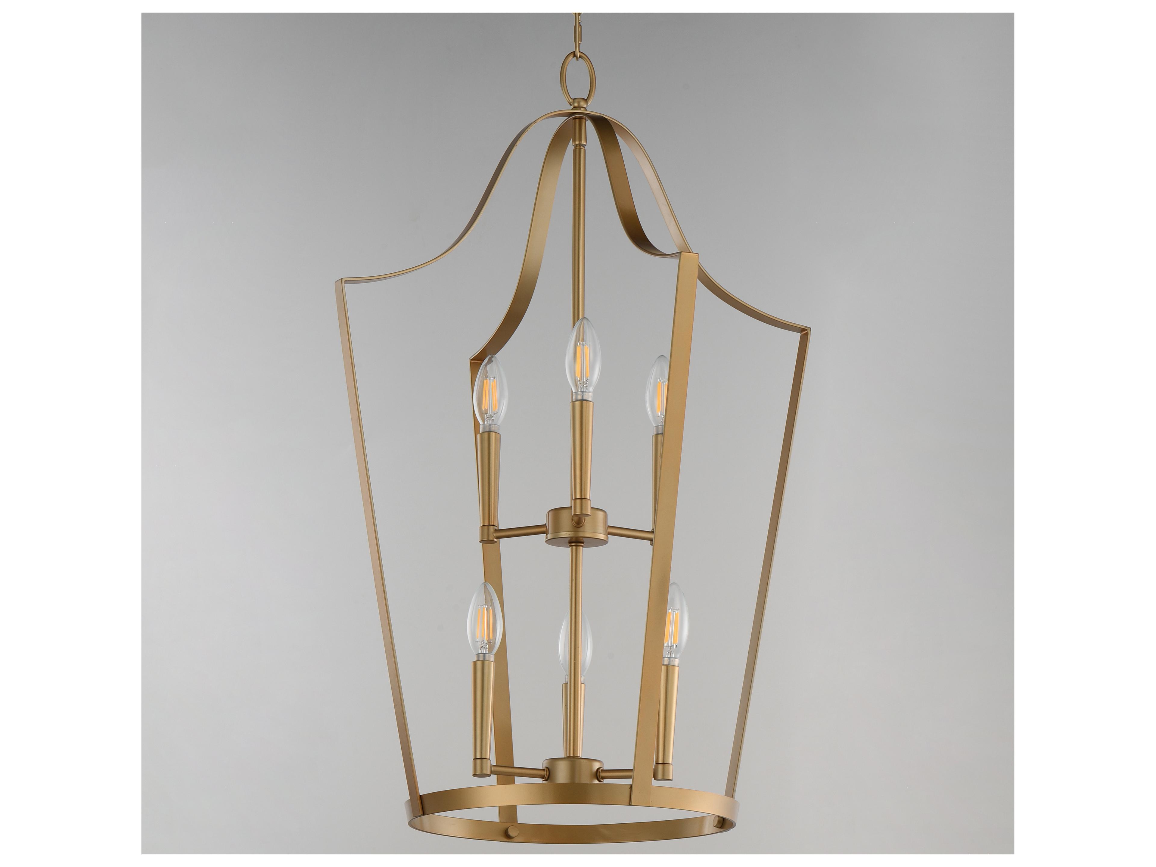 Maxim Lighting Arden 6- Light Natural Aged Brass Lantern Pendant