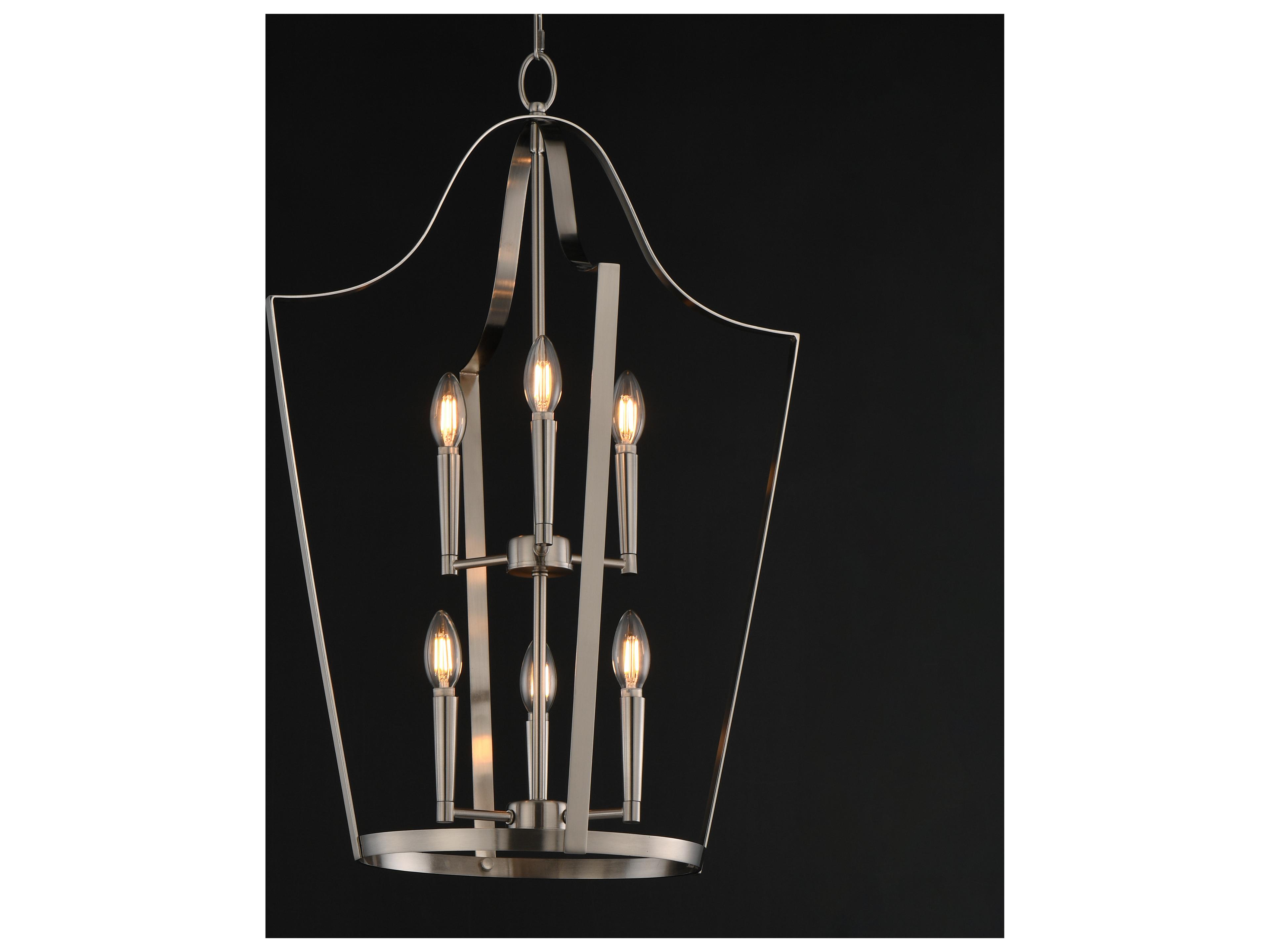Maxim Lighting Arden 6- Light Satin Nickel Lantern Pendant