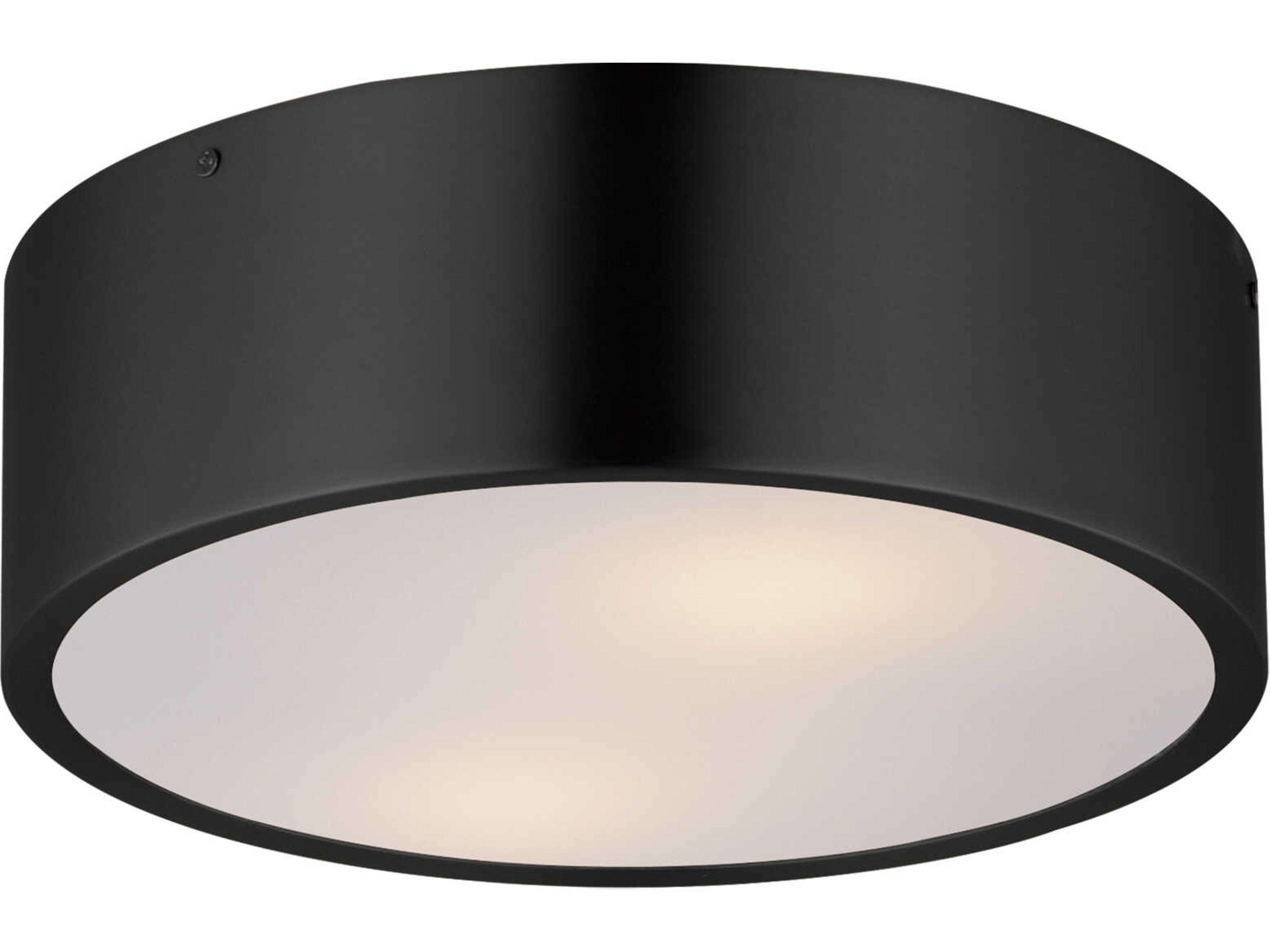 Tommy 2-Light Black Round Flush Mount