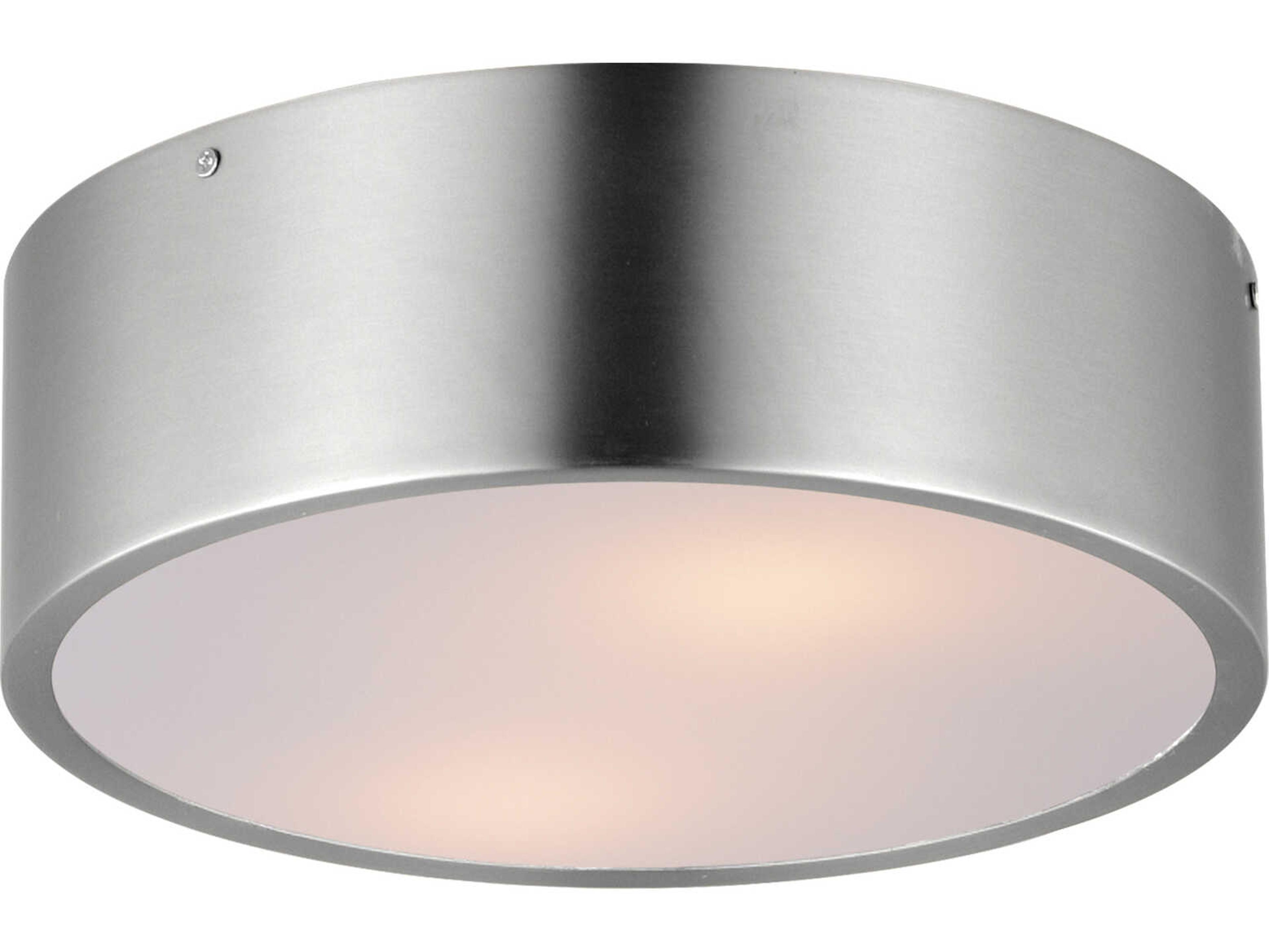 Tommy 2-Light Satin Nickel Round Flush Mount