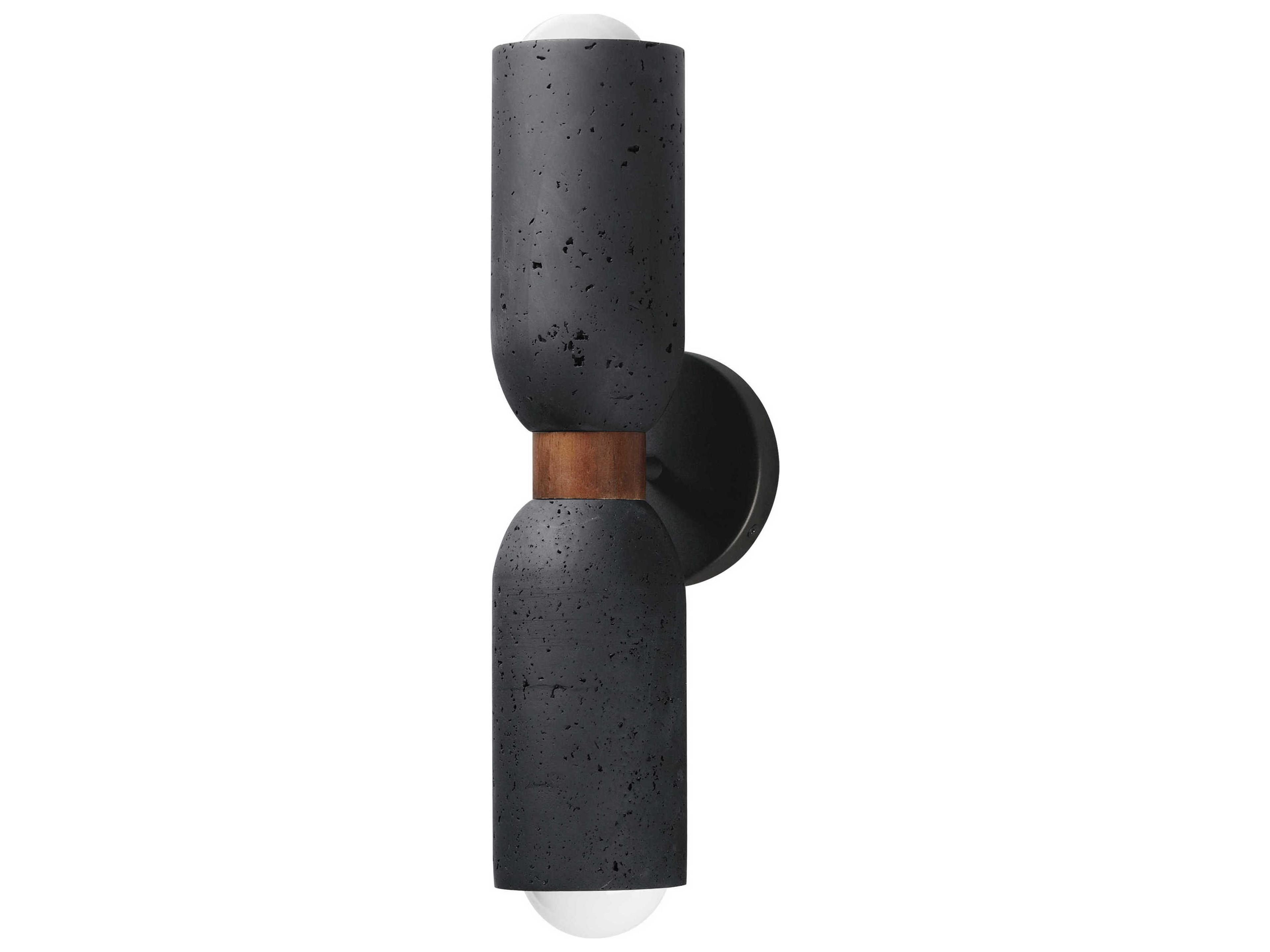 Pompeii 2-Light Lava Black Wall Sconce