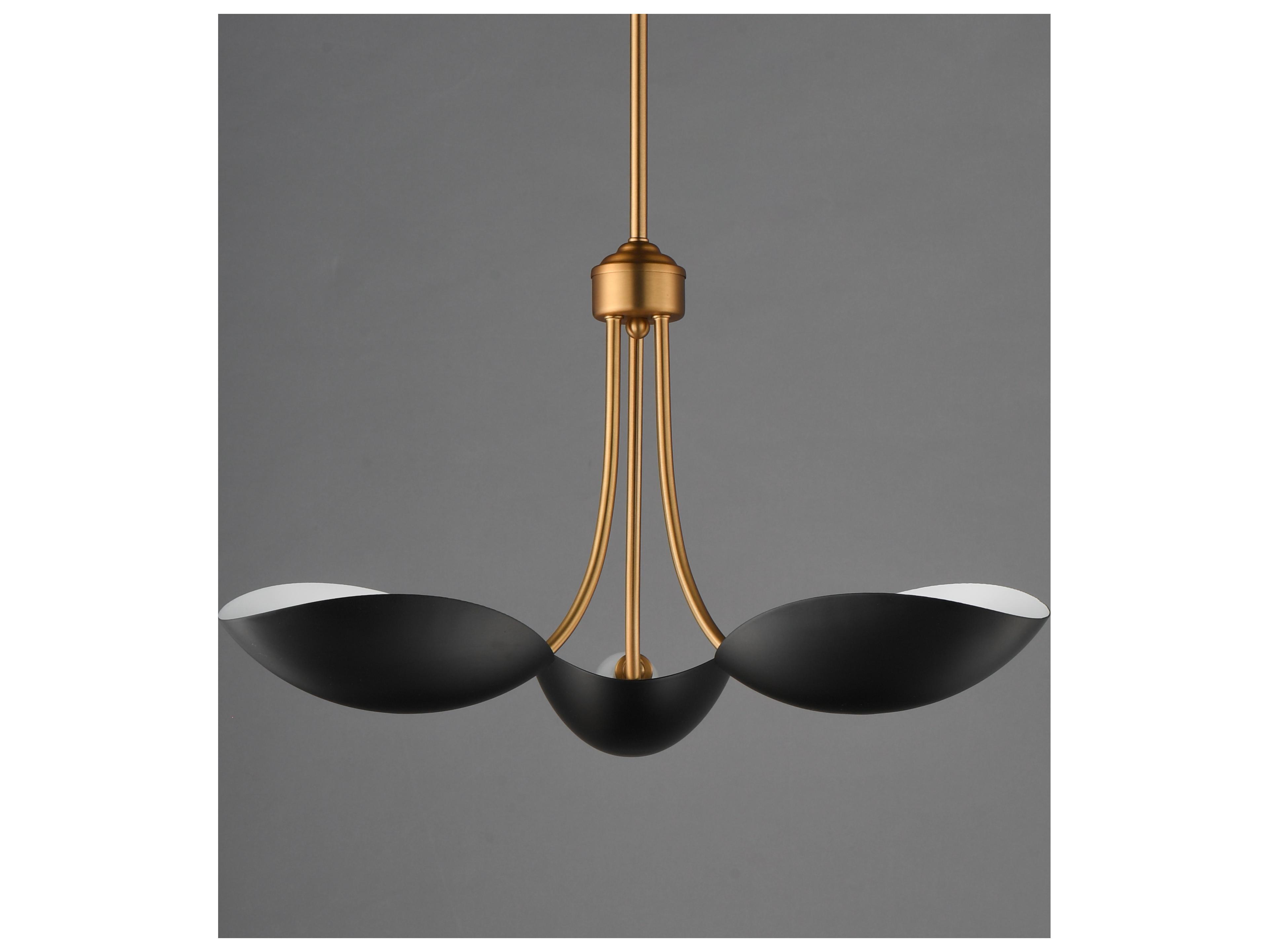 Maxim Lighting Maris 3- Light Black Natural Aged Brass Bowl Chandelier