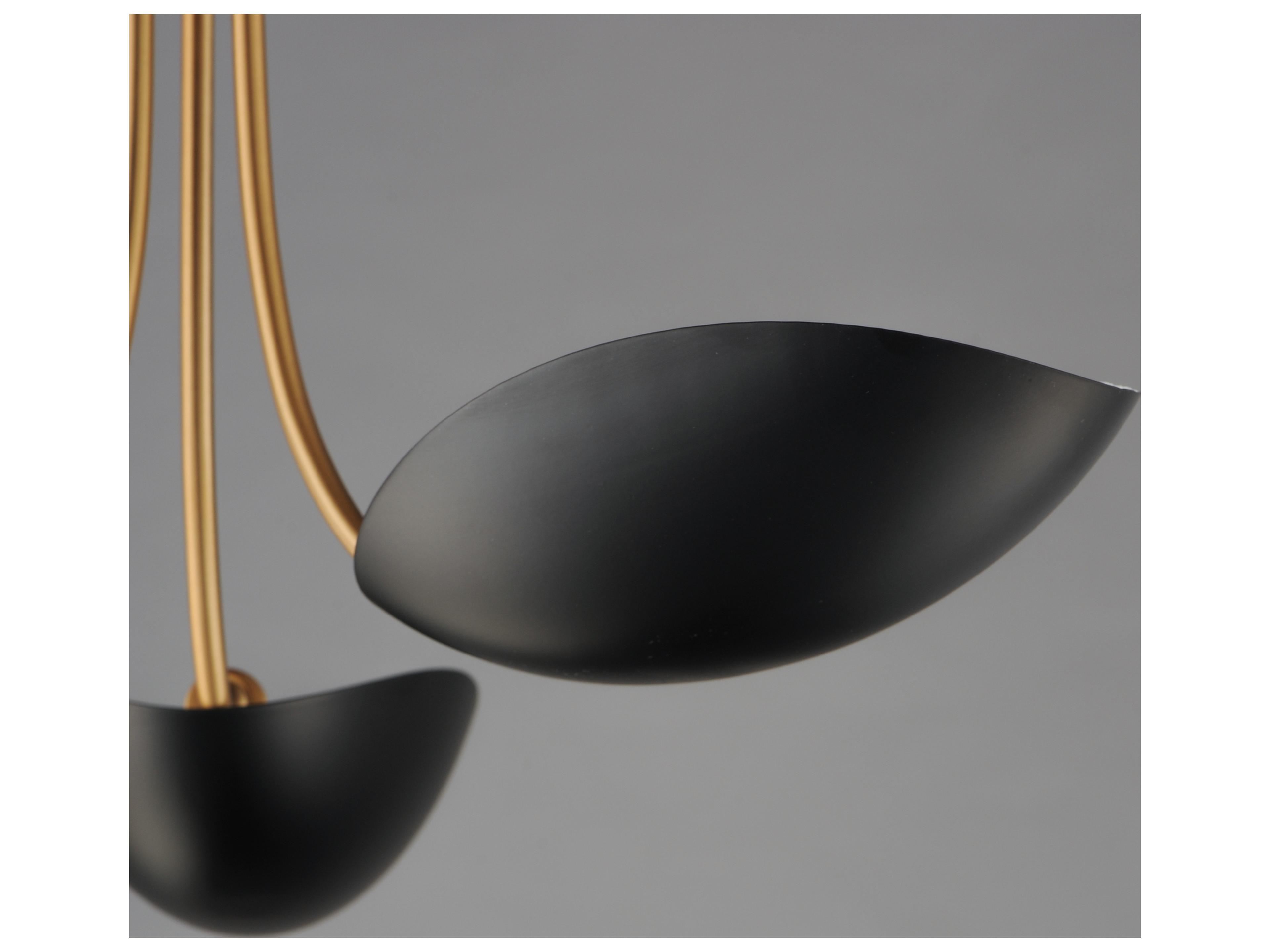 Maxim Lighting Maris 3- Light Black Natural Aged Brass Bowl Chandelier