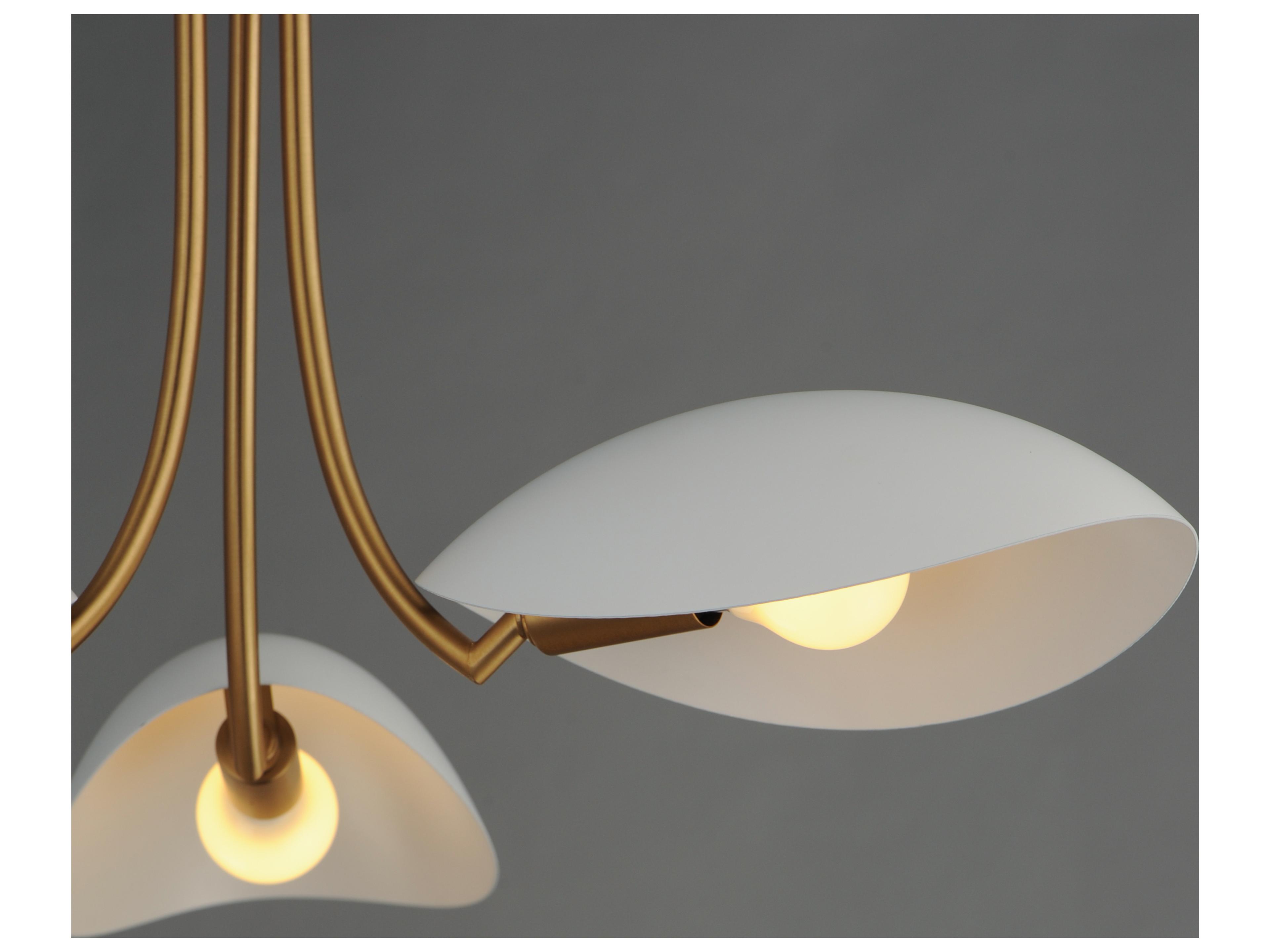 Maxim Lighting Maris 3- Light White natural Aged Brass Bowl Chandelier