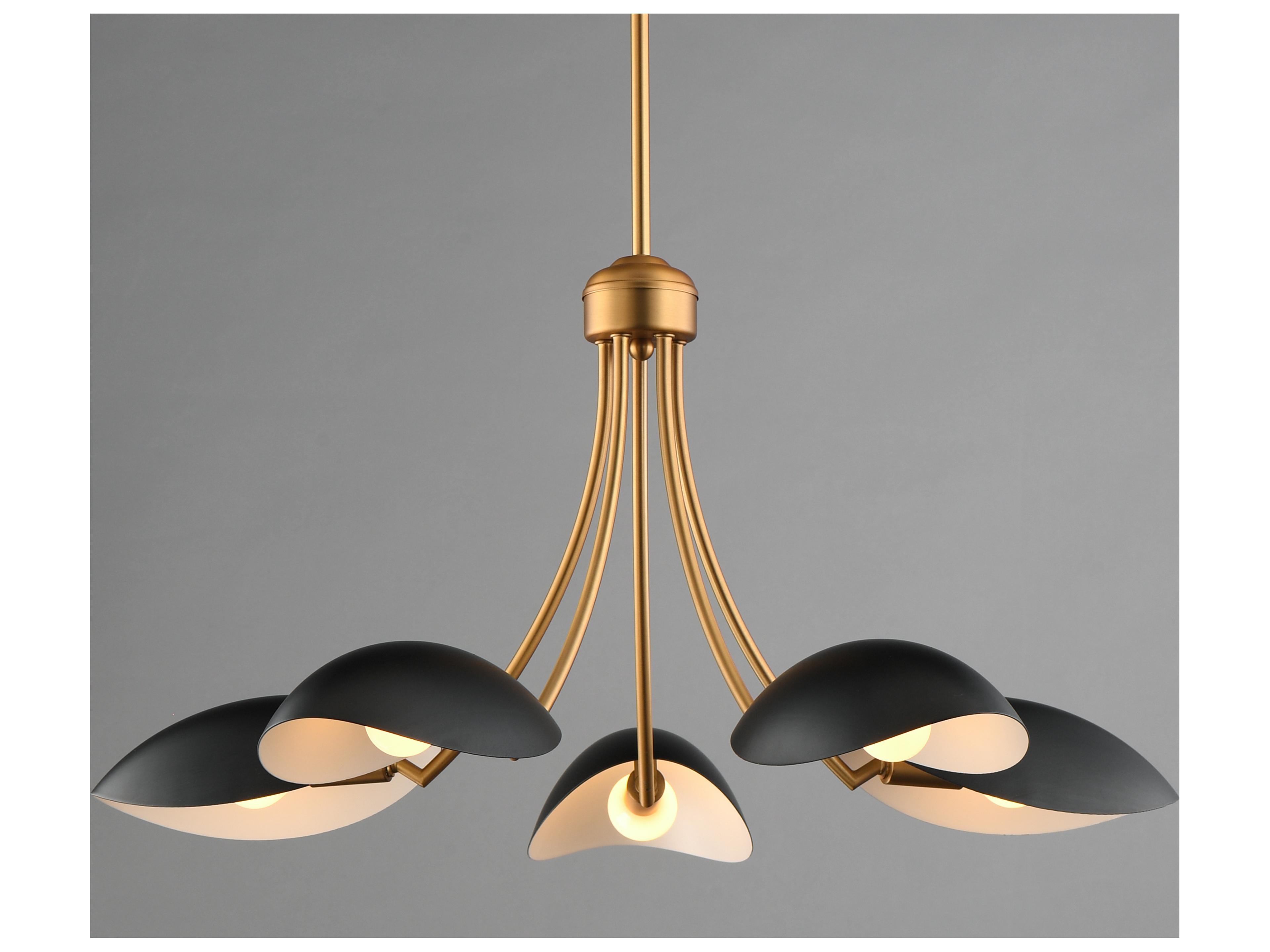 Maxim Lighting Maris 5- Light Black Natural Aged Brass Bowl Chandelier
