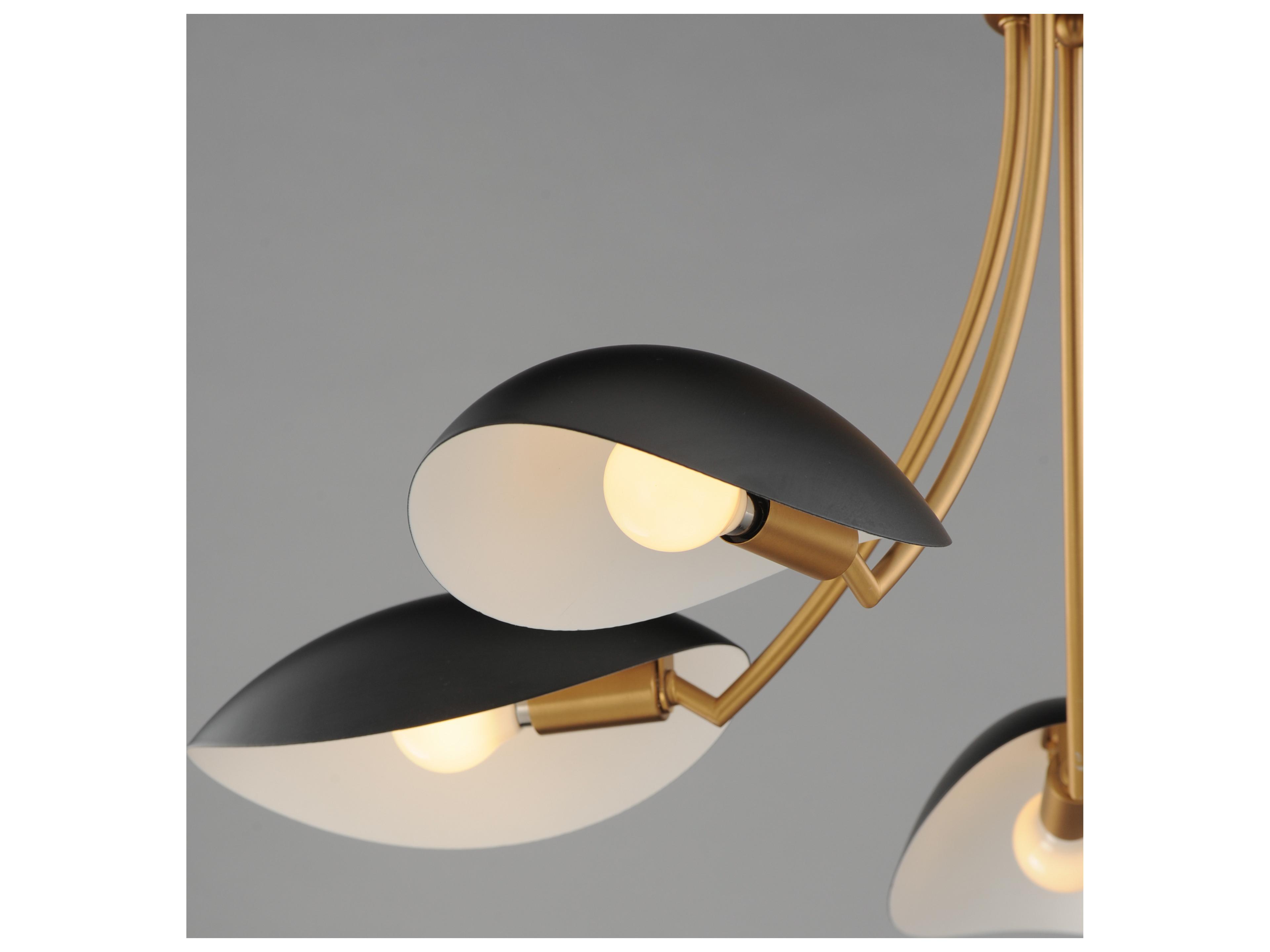 Maxim Lighting Maris 5- Light Black Natural Aged Brass Bowl Chandelier