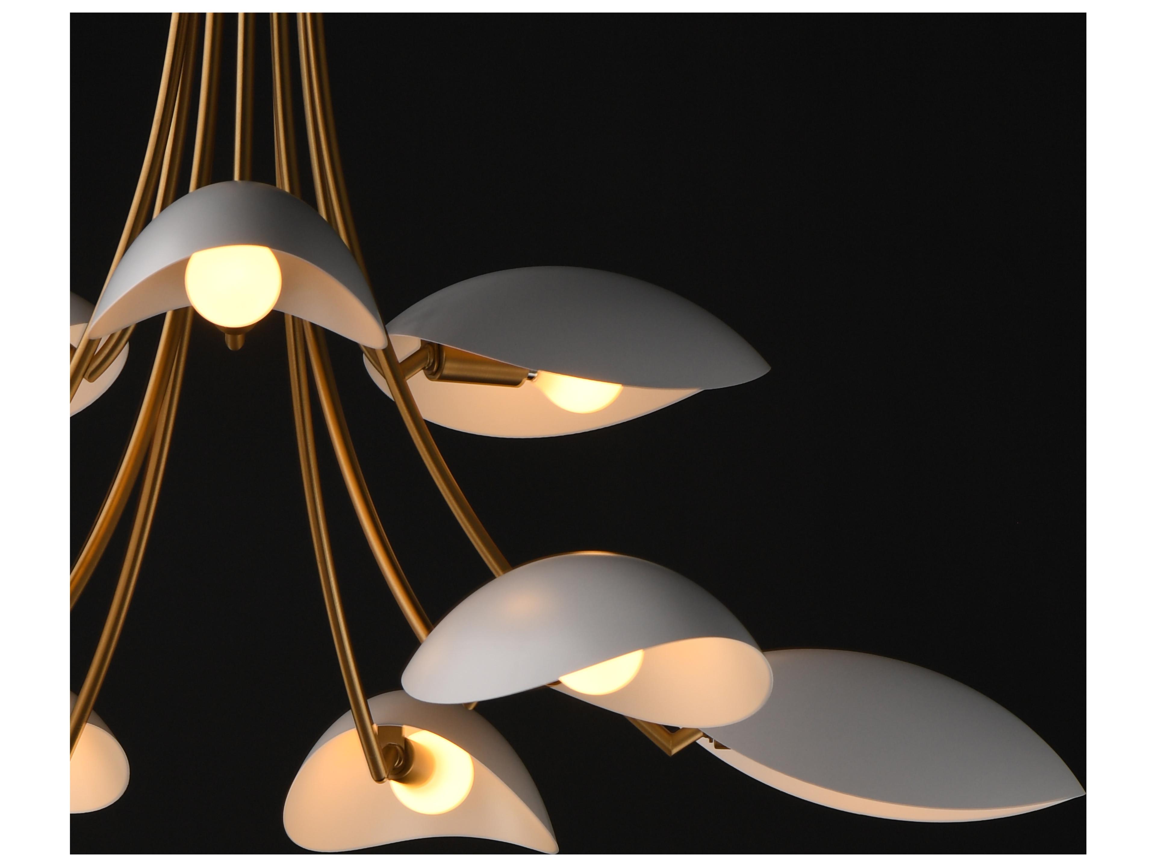 Maxim Lighting Maris 9- Light White natural Aged Brass Sputnik Bowl Tiered Chandelier