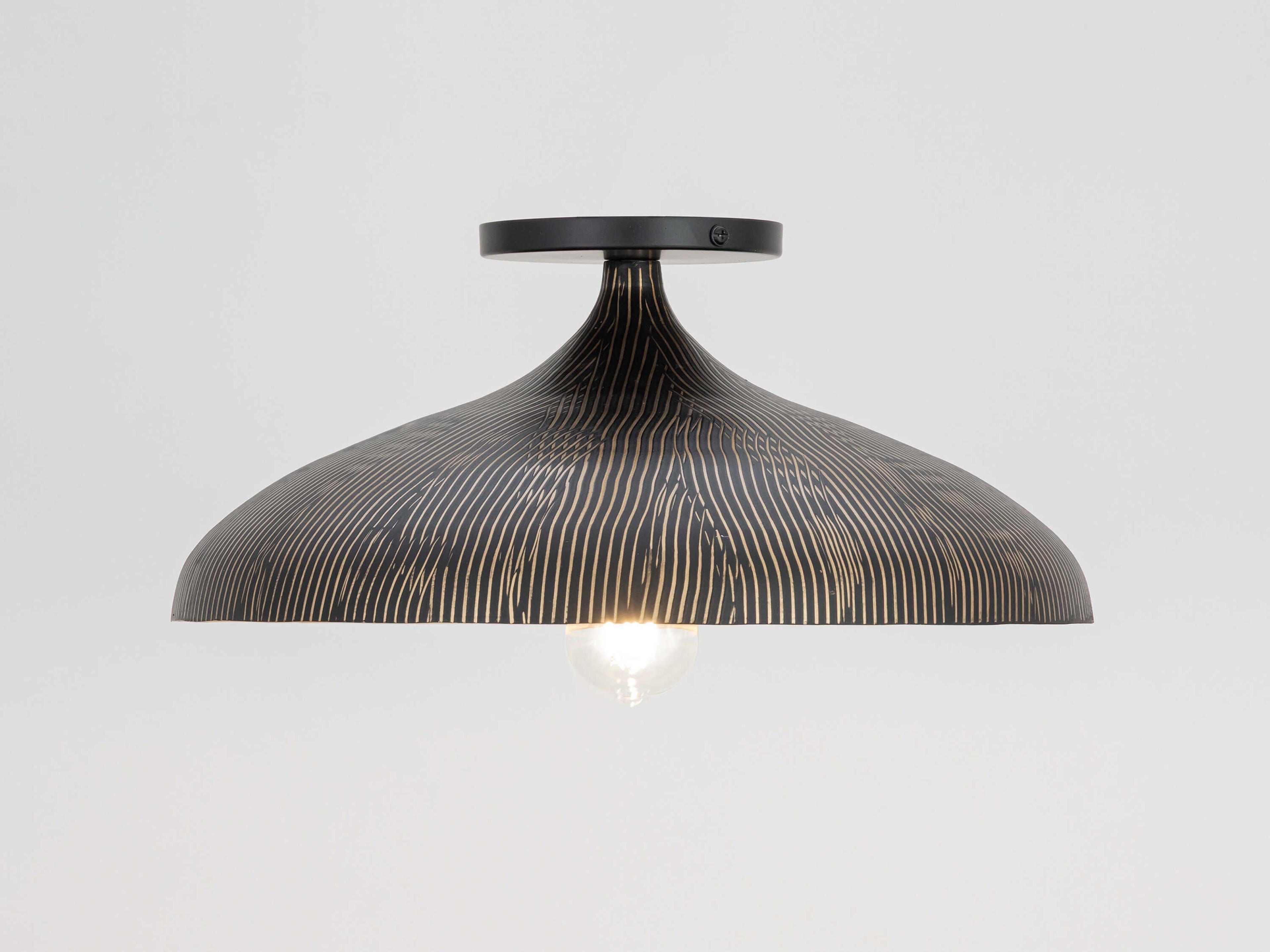 Maxim Lighting Fleur 1-Light Black Gold Flush Mount