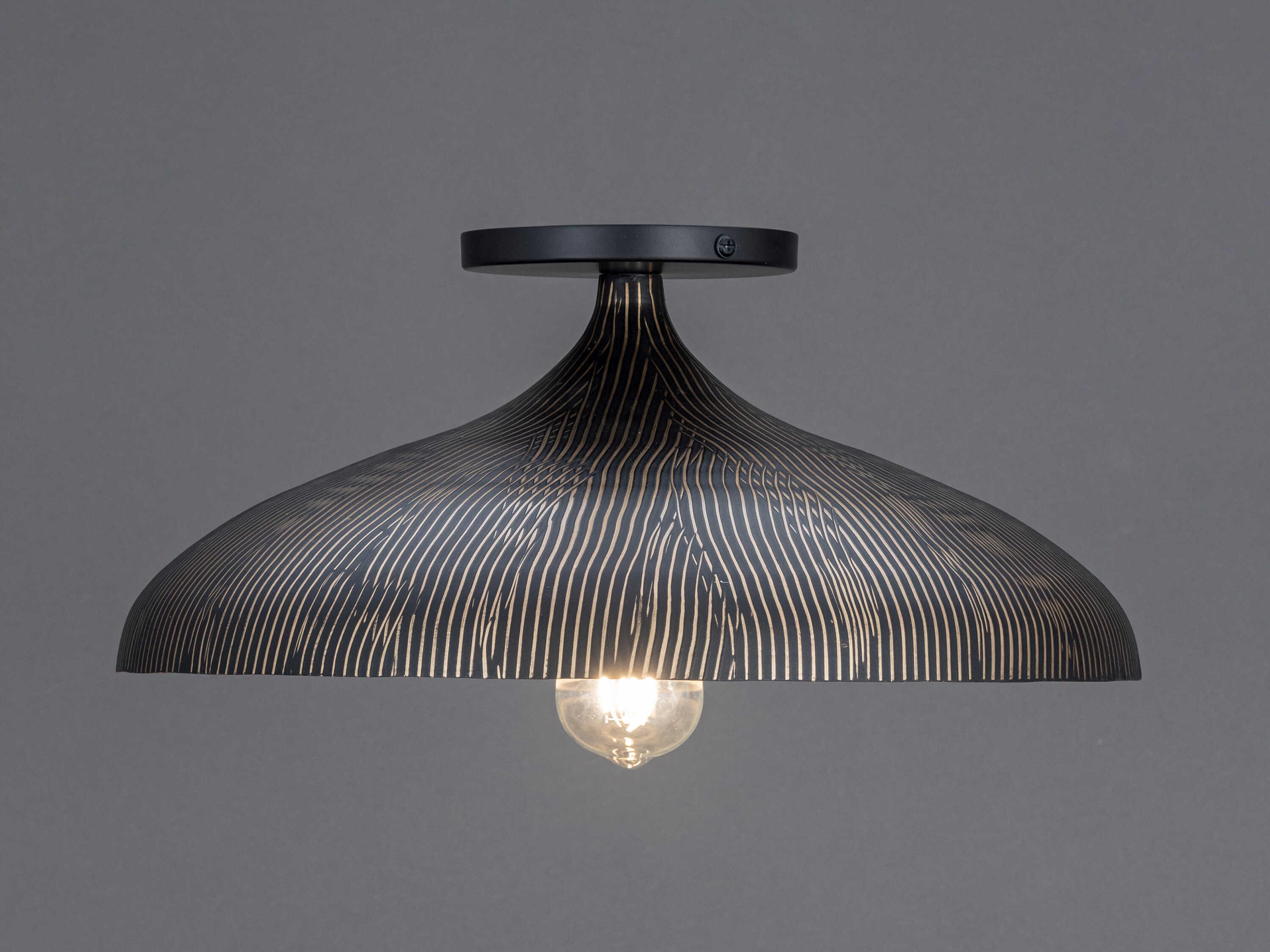 Maxim Lighting Fleur 1-Light Black Gold Flush Mount