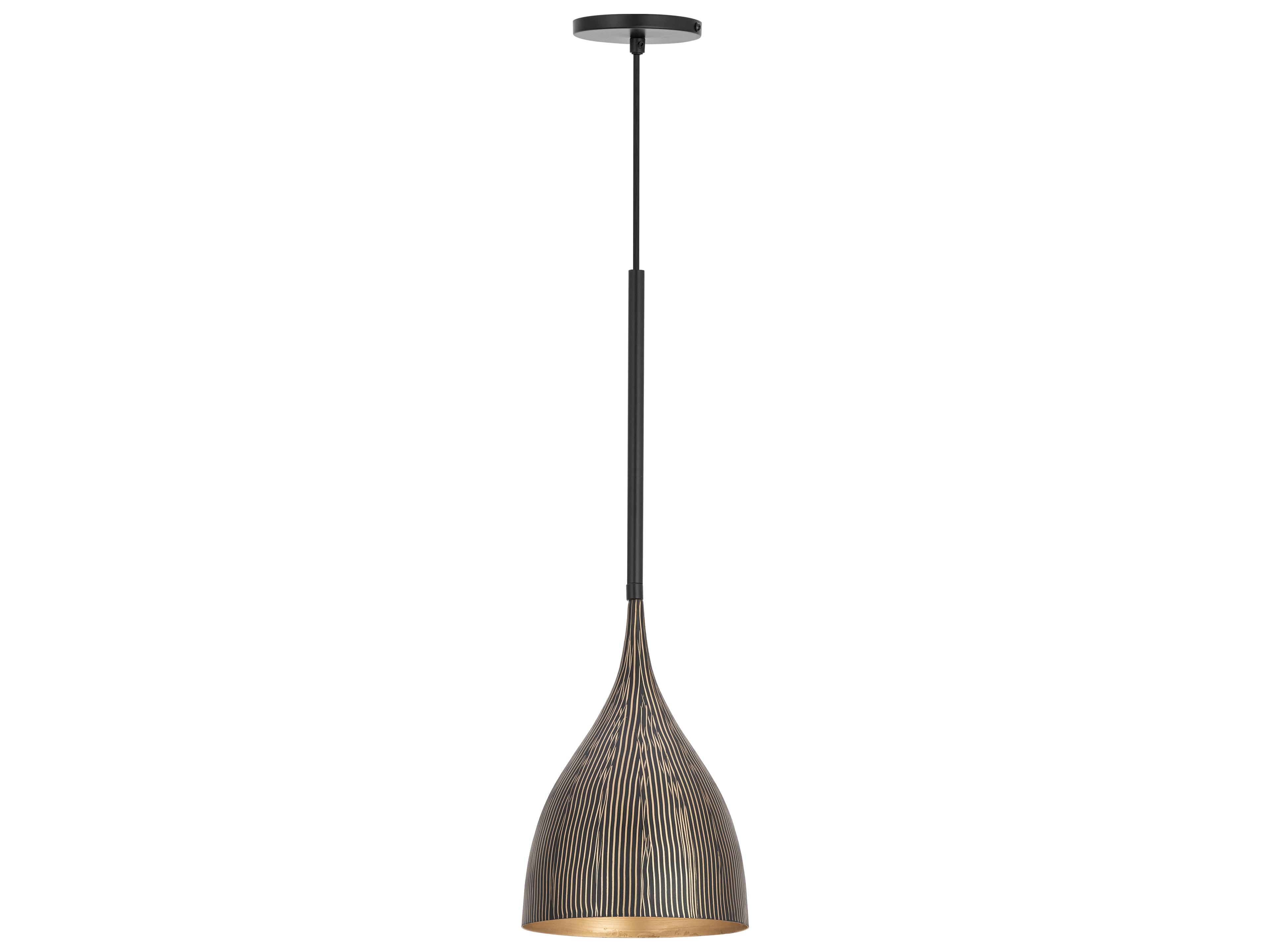 Fleur 1-Light Black Gold Mini Pendant