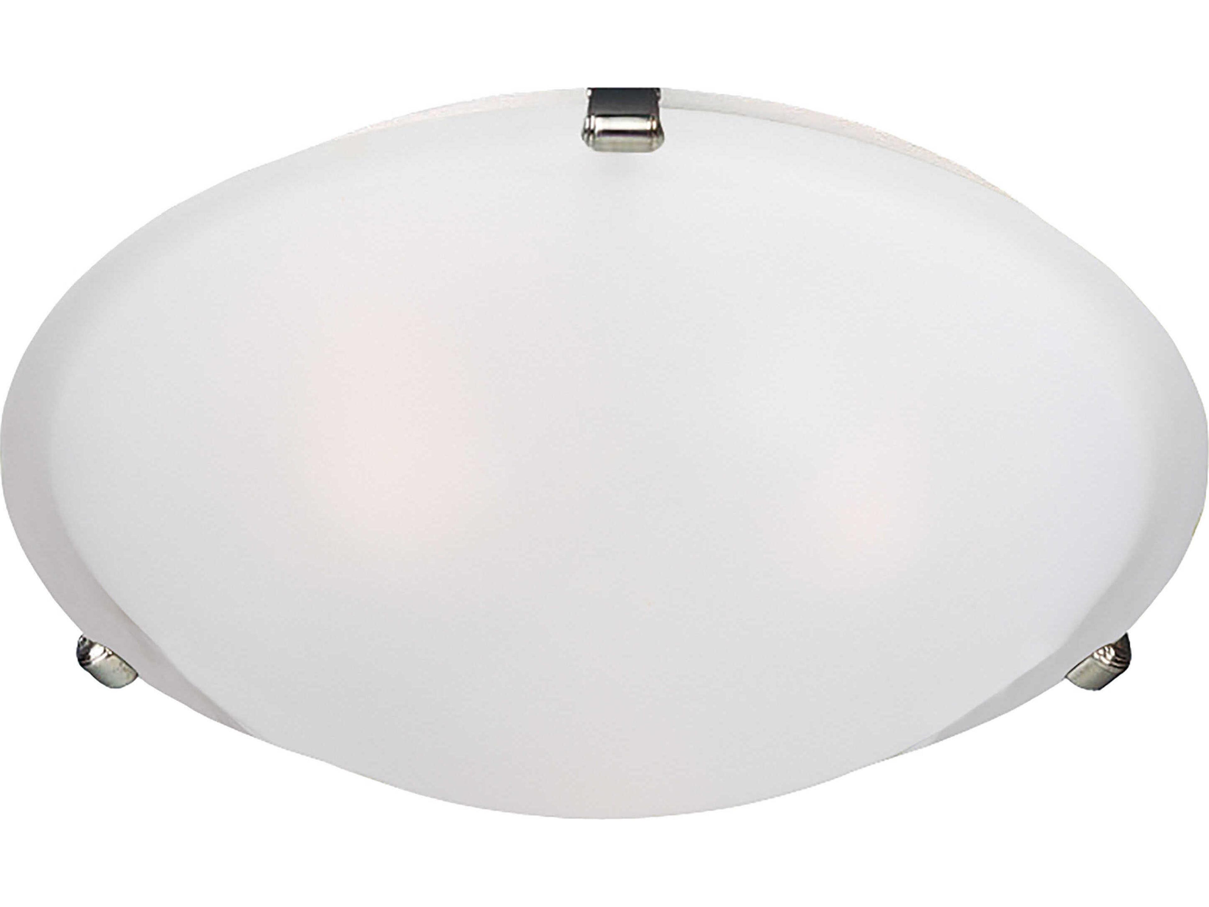 Malaga 4-Light Satin Nickel Glass Bowl Flush Mount