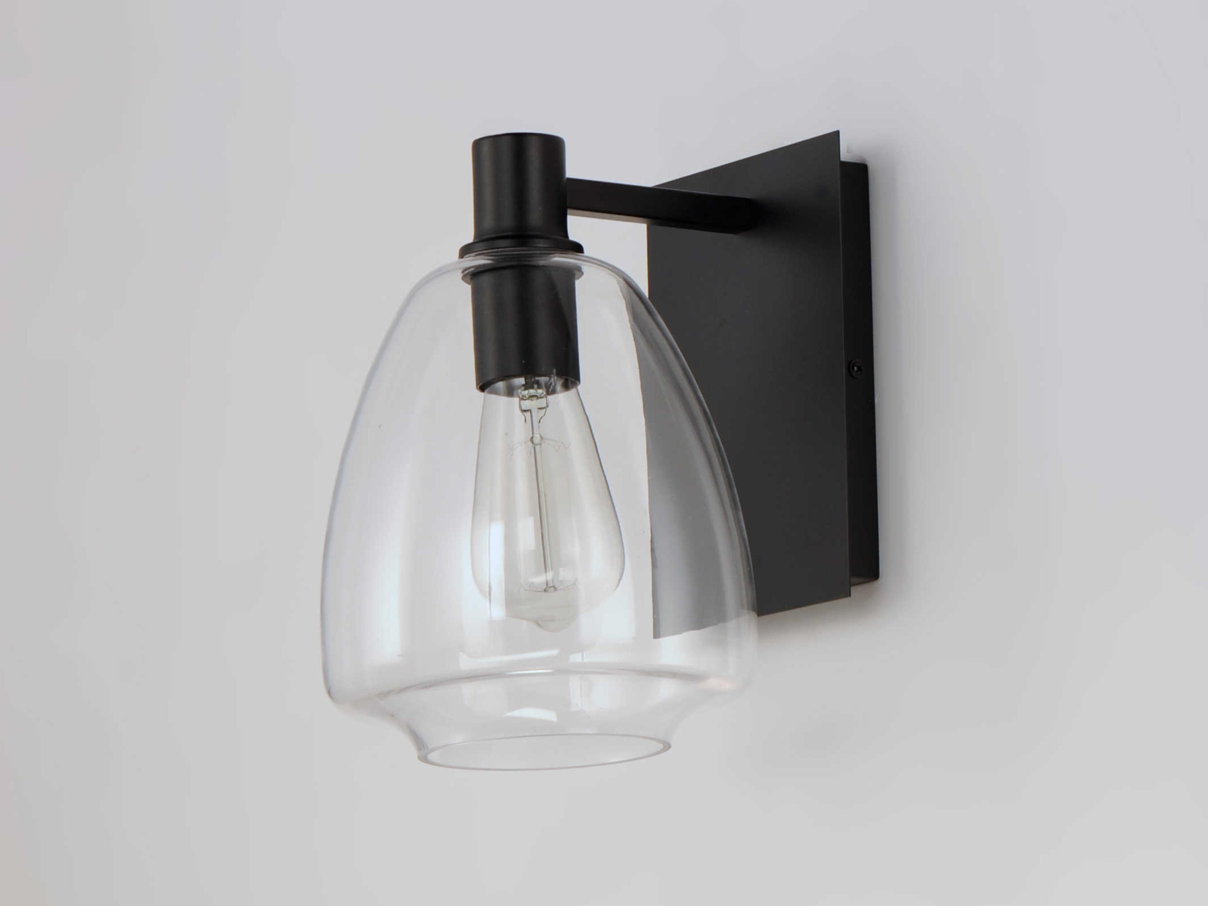 Maxim Lighting Babylon 1-Light Black Glass Wall Sconce