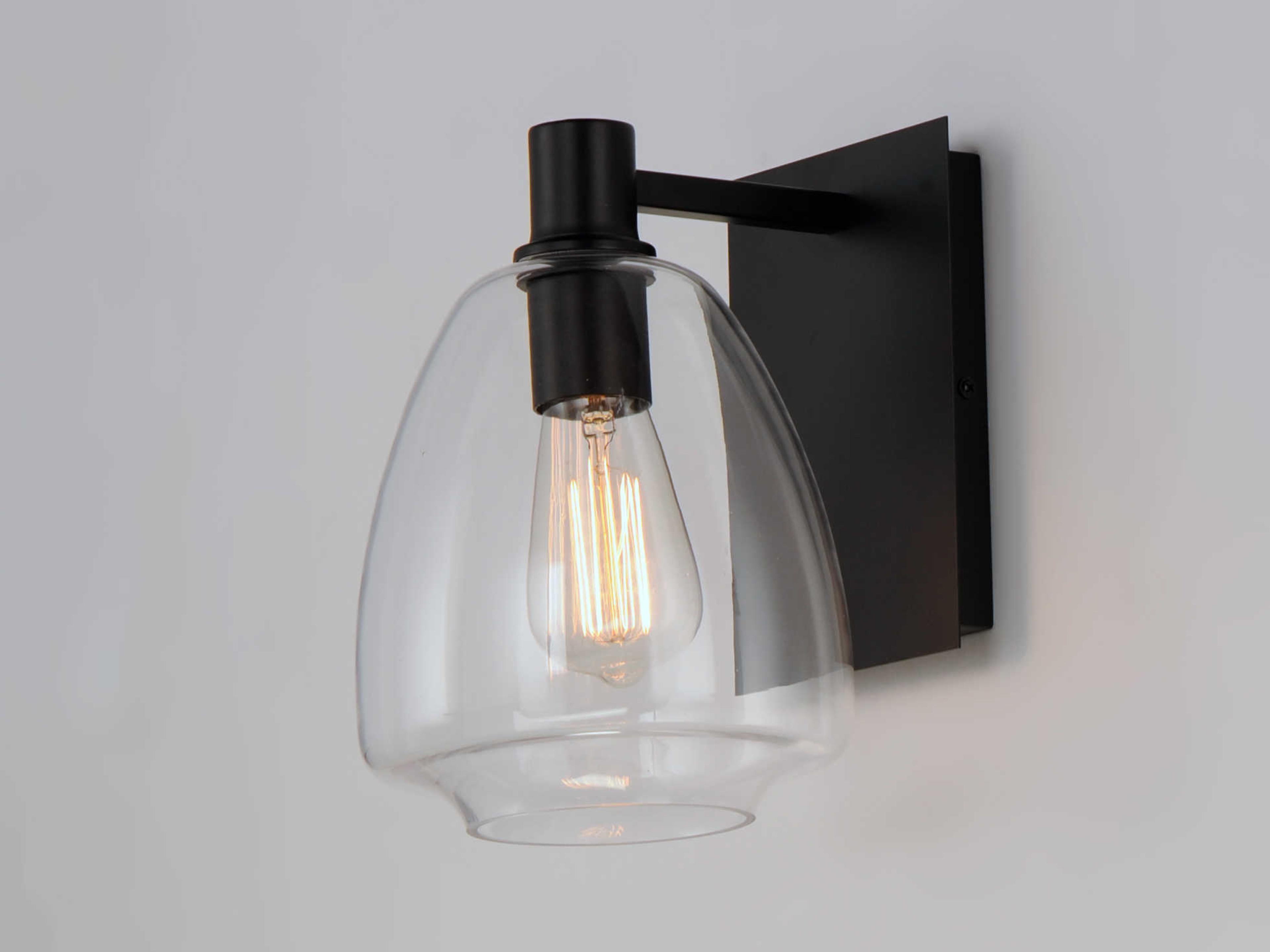 Maxim Lighting Babylon 1-Light Black Glass Wall Sconce