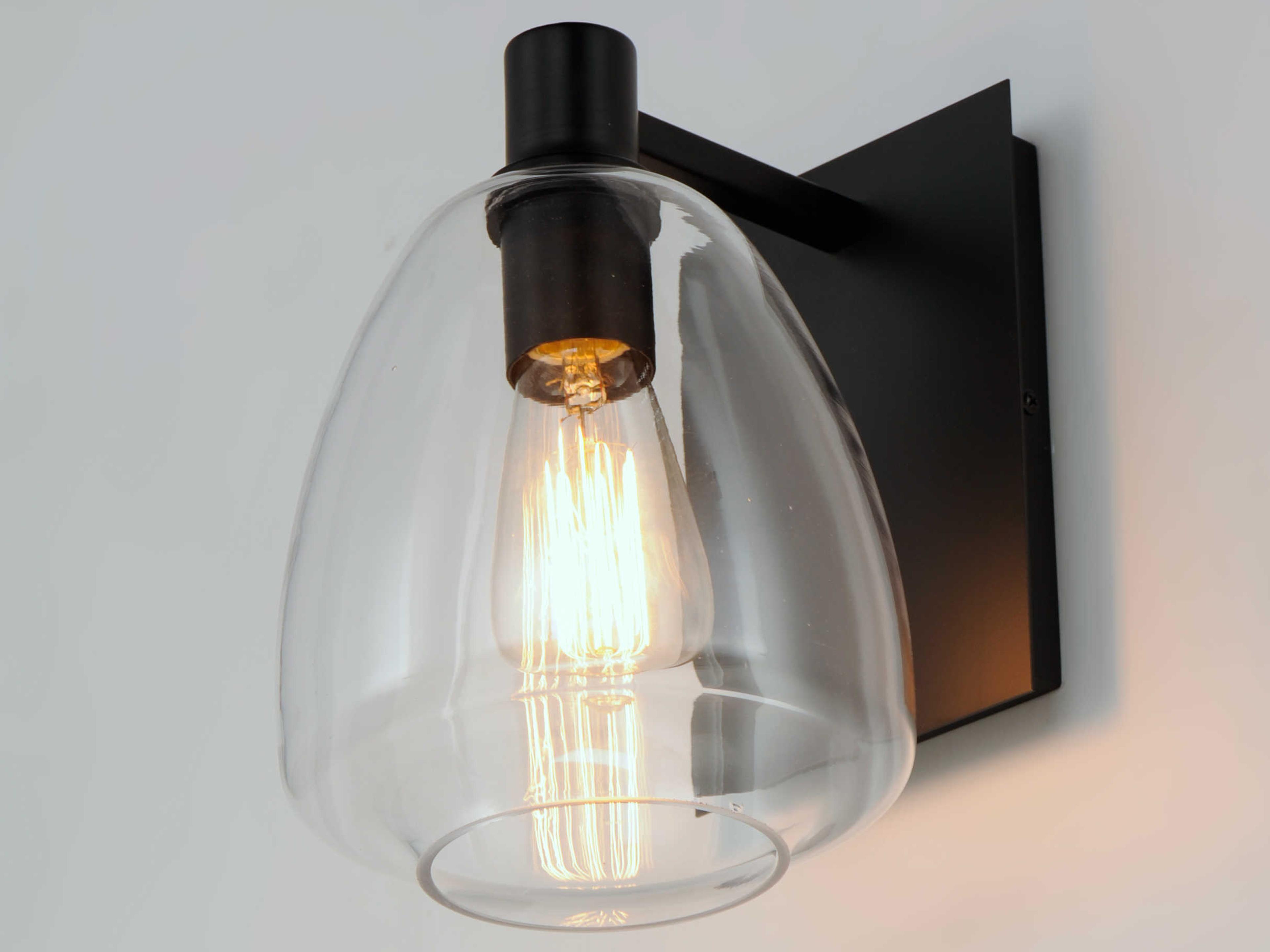 Maxim Lighting Babylon 1-Light Black Glass Wall Sconce