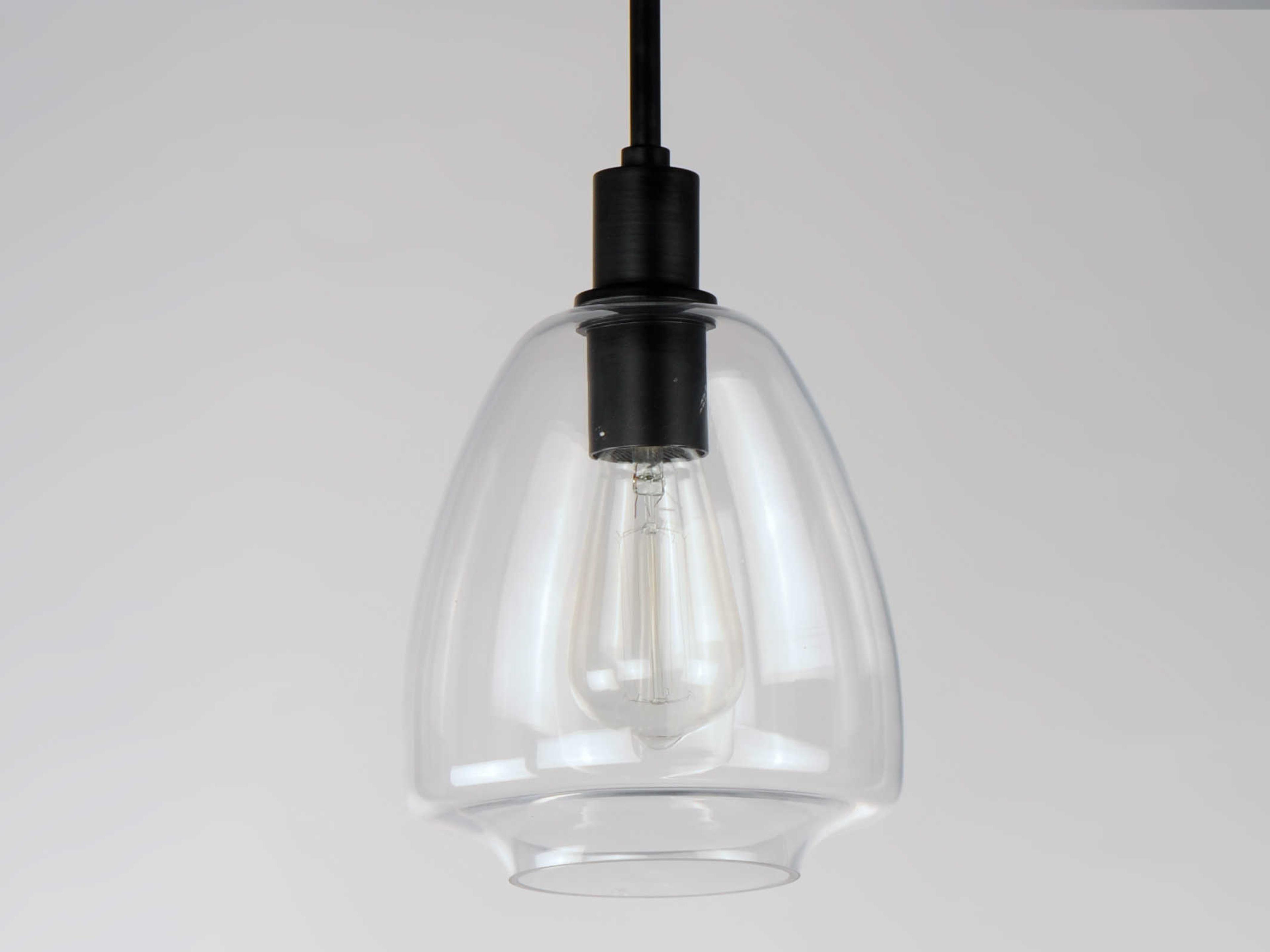 Maxim Lighting Babylon 1-Light Black Glass Bell Mini Pendant
