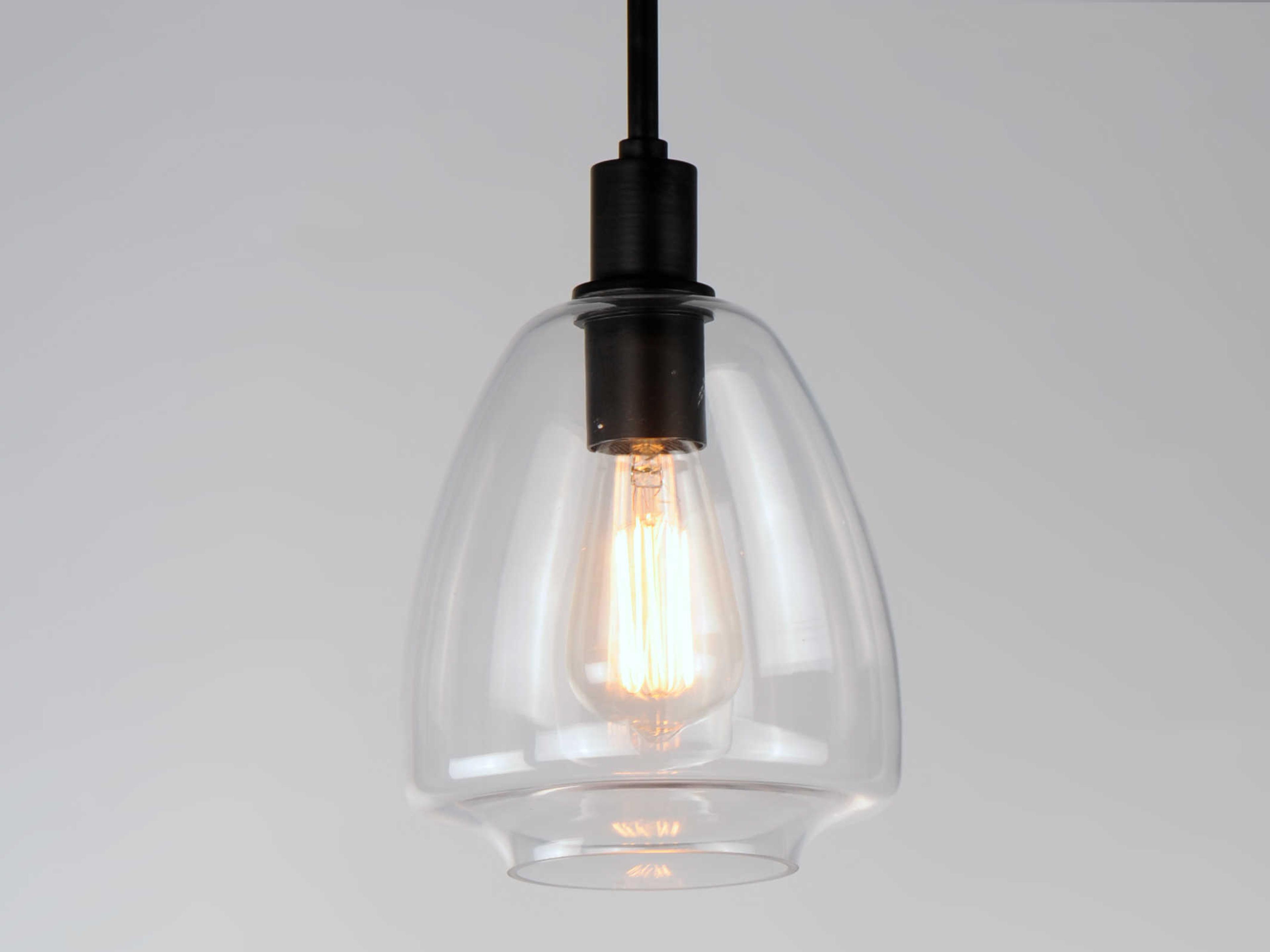 Maxim Lighting Babylon 1-Light Black Glass Bell Mini Pendant