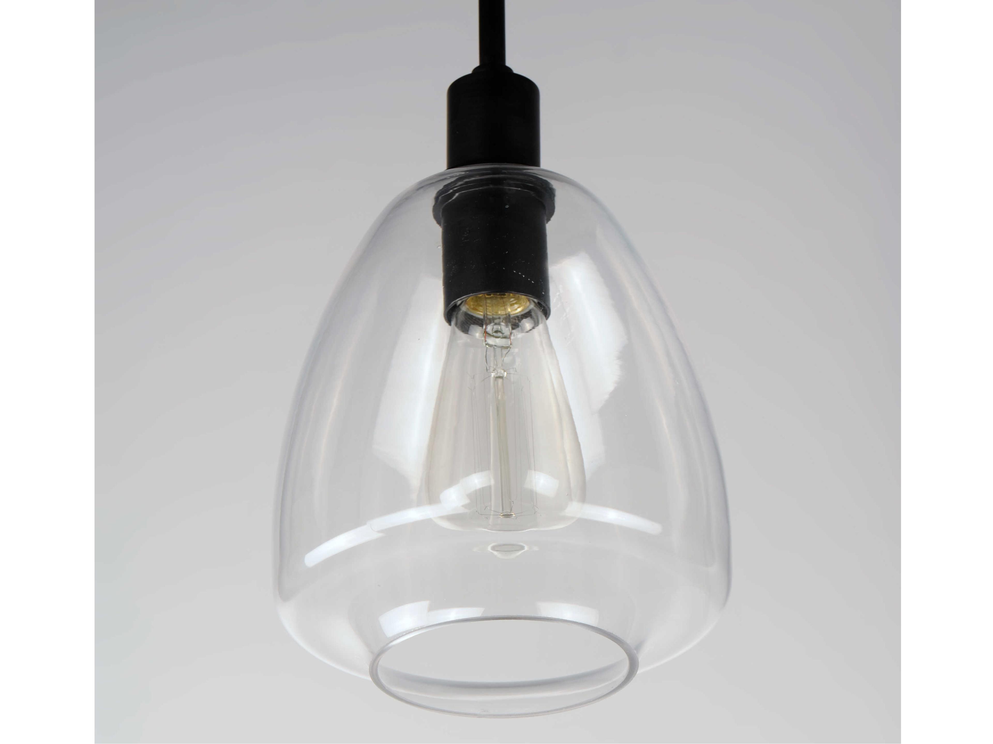 Maxim Lighting Babylon 1-Light Black Glass Bell Mini Pendant