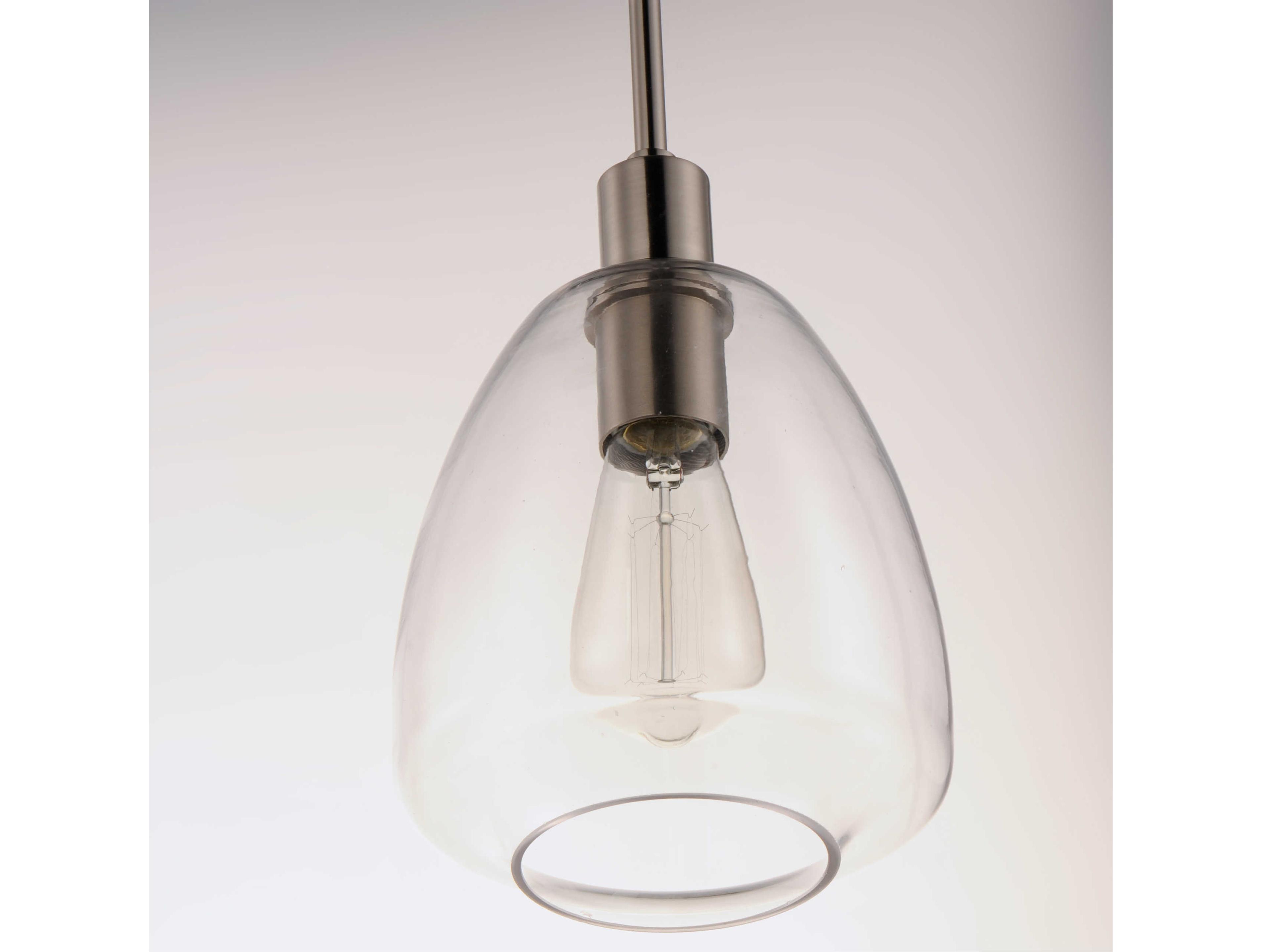 Maxim Lighting Babylon 1-Light Satin Nickel Glass Bell Mini Pendant