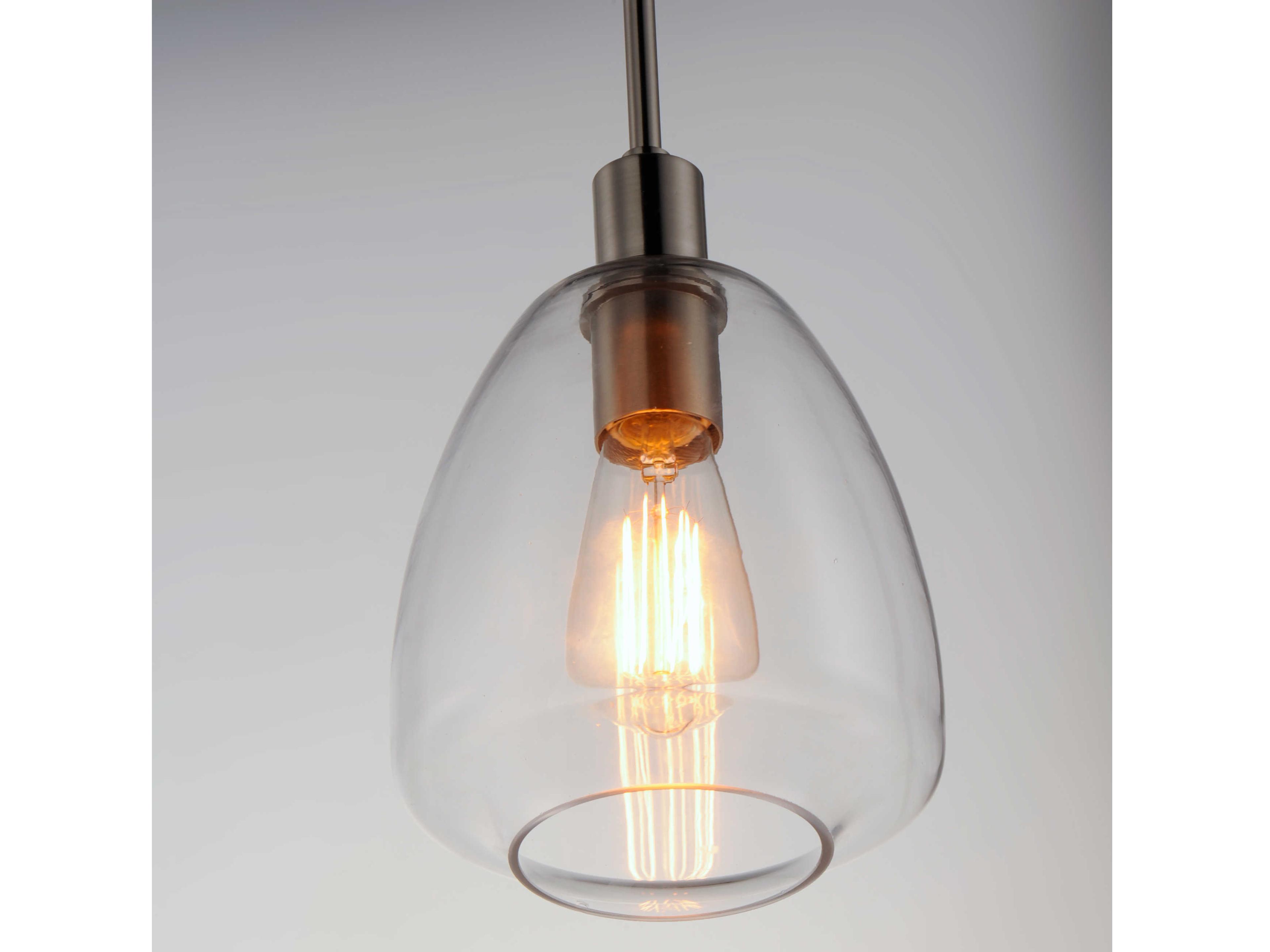 Maxim Lighting Babylon 1-Light Satin Nickel Glass Bell Mini Pendant