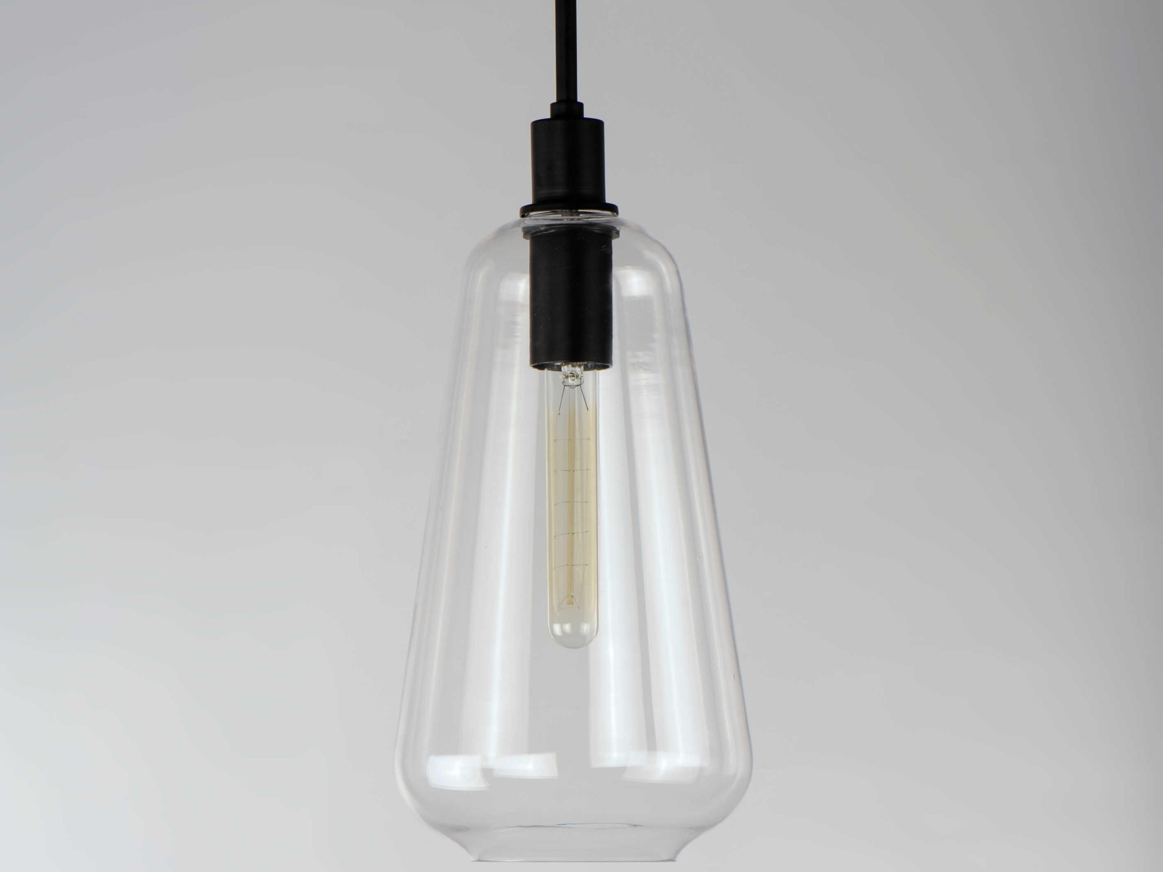 Maxim Lighting Babylon 1-Light Black Glass Bell Mini Pendant